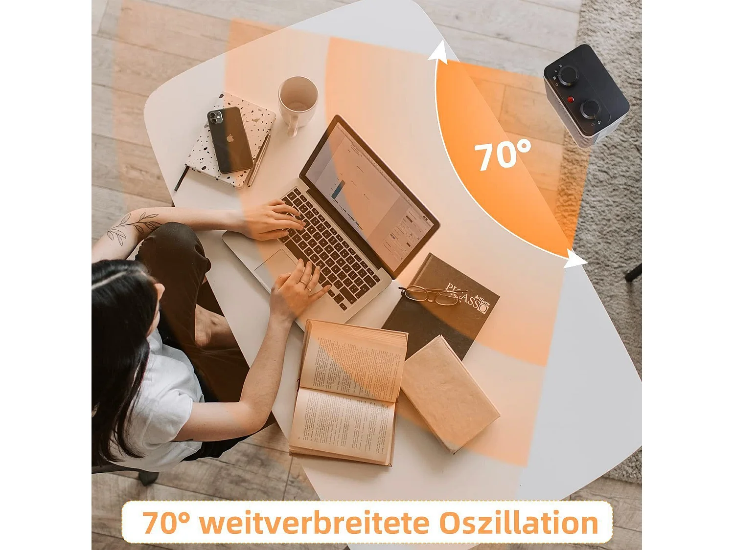 Nettlife Radiateur soufflant 1500W, chauffage céramique, 3 modes PTC silencieux électrique,thermostat 70°, oscillation,protection contre surchauffe