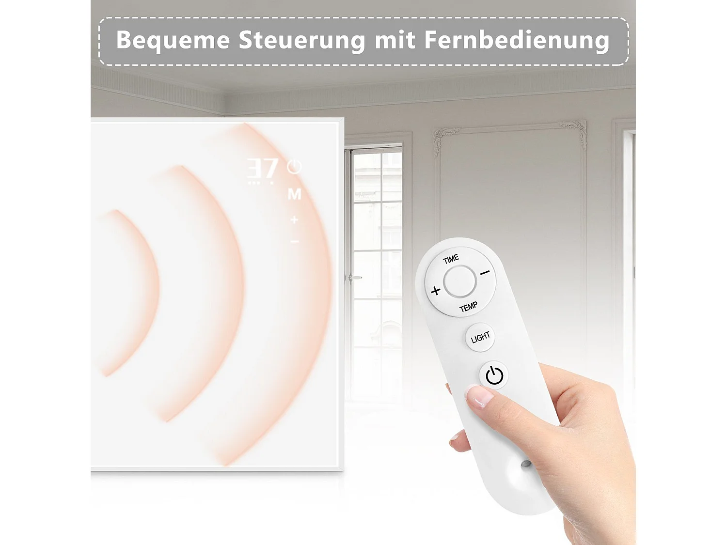 NETTLIFE Promiennik podczerwieni o mocy 450W sterowany pilotem