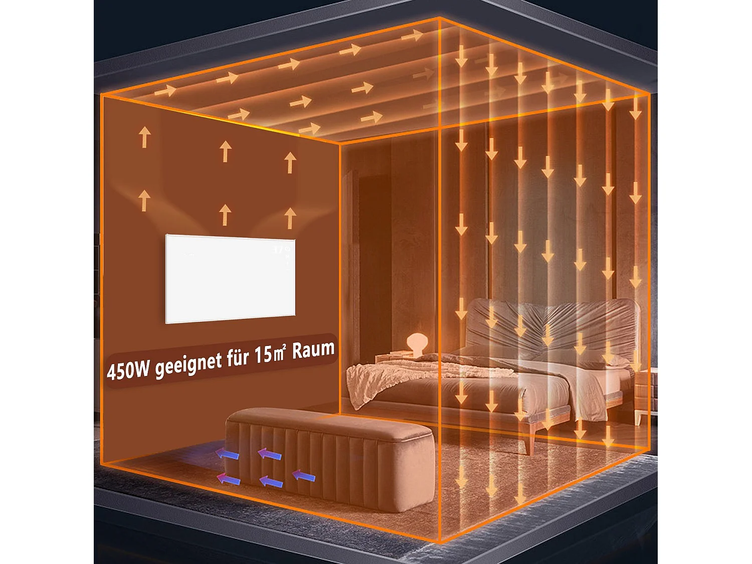 NETTLIFE Promiennik podczerwieni o mocy 450W sterowany pilotem