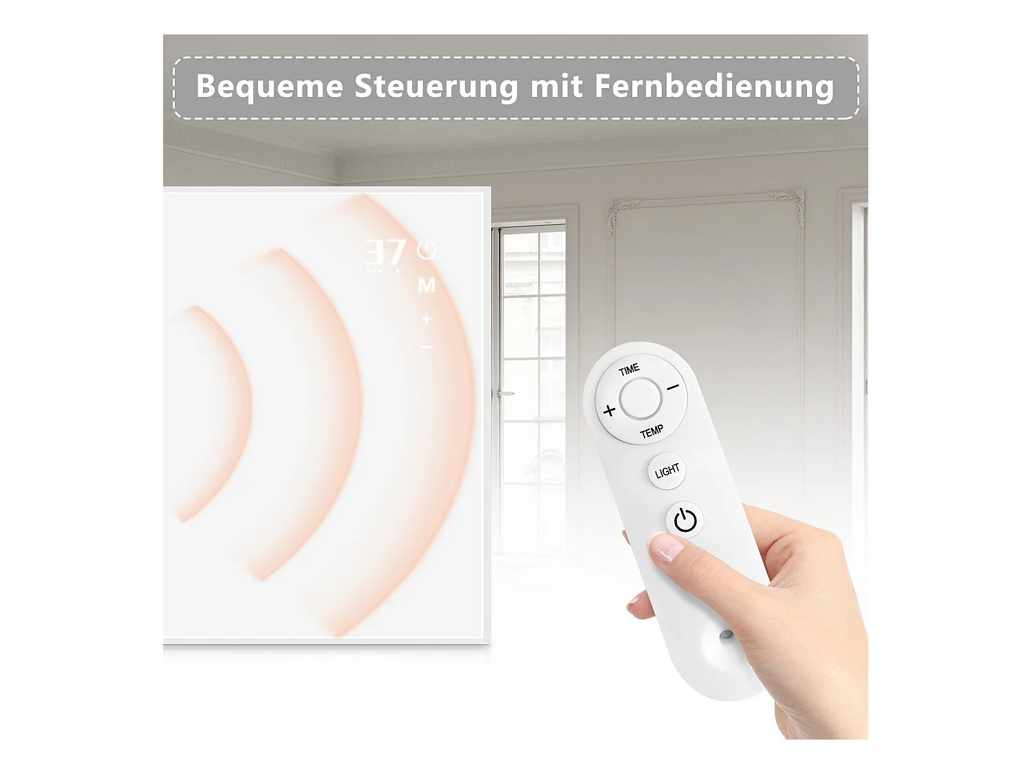 NETTLIFE Chauffage infrarouge radiateur  450W avec télécommande