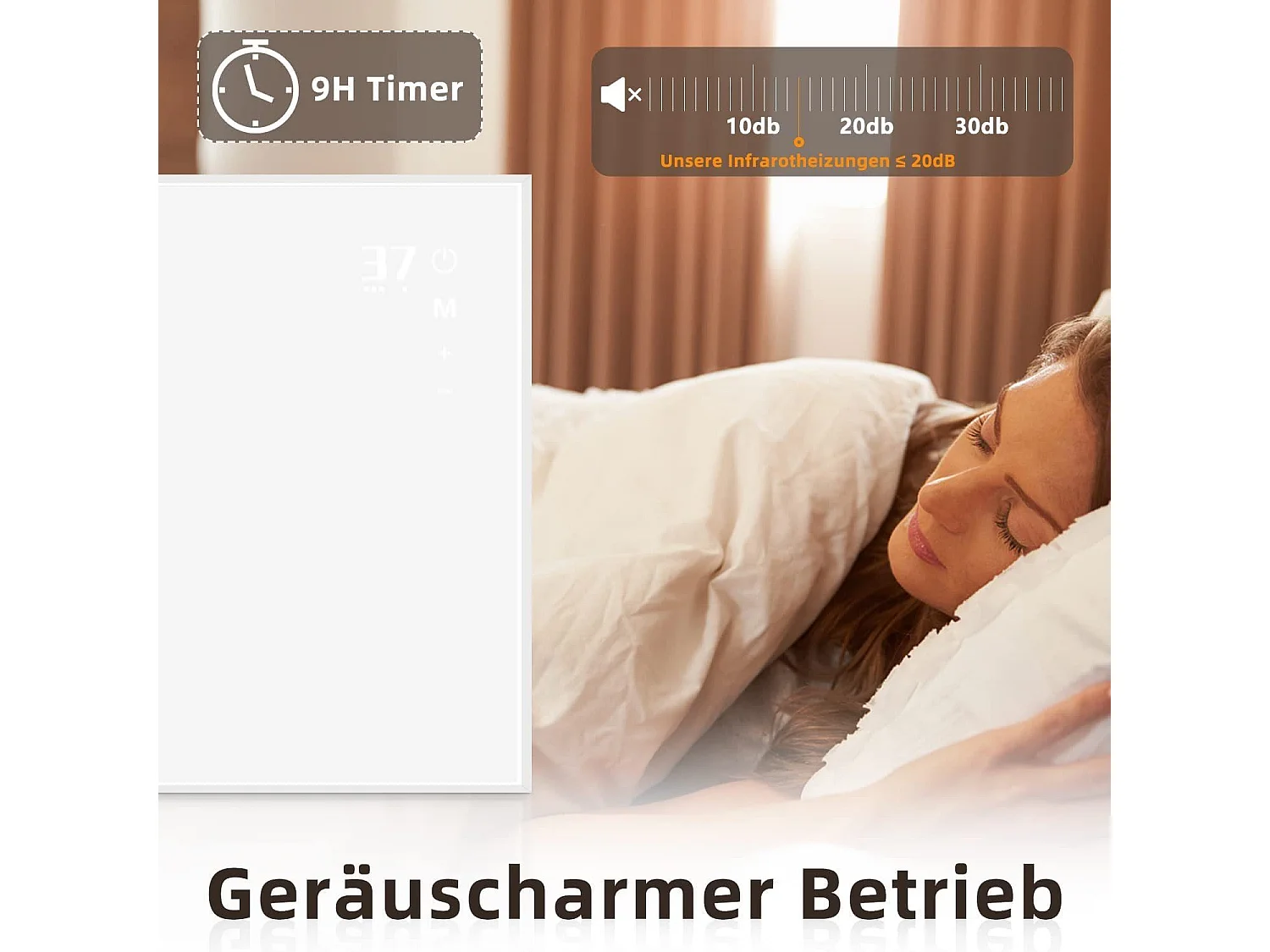 NETTLIFE Infrarotheizung mit Thermostat Infrarot Wandheizung -Infrarotheizung Standgerät mit Fernbedienung Elektroheizung Energiesparend mit APP WiFi