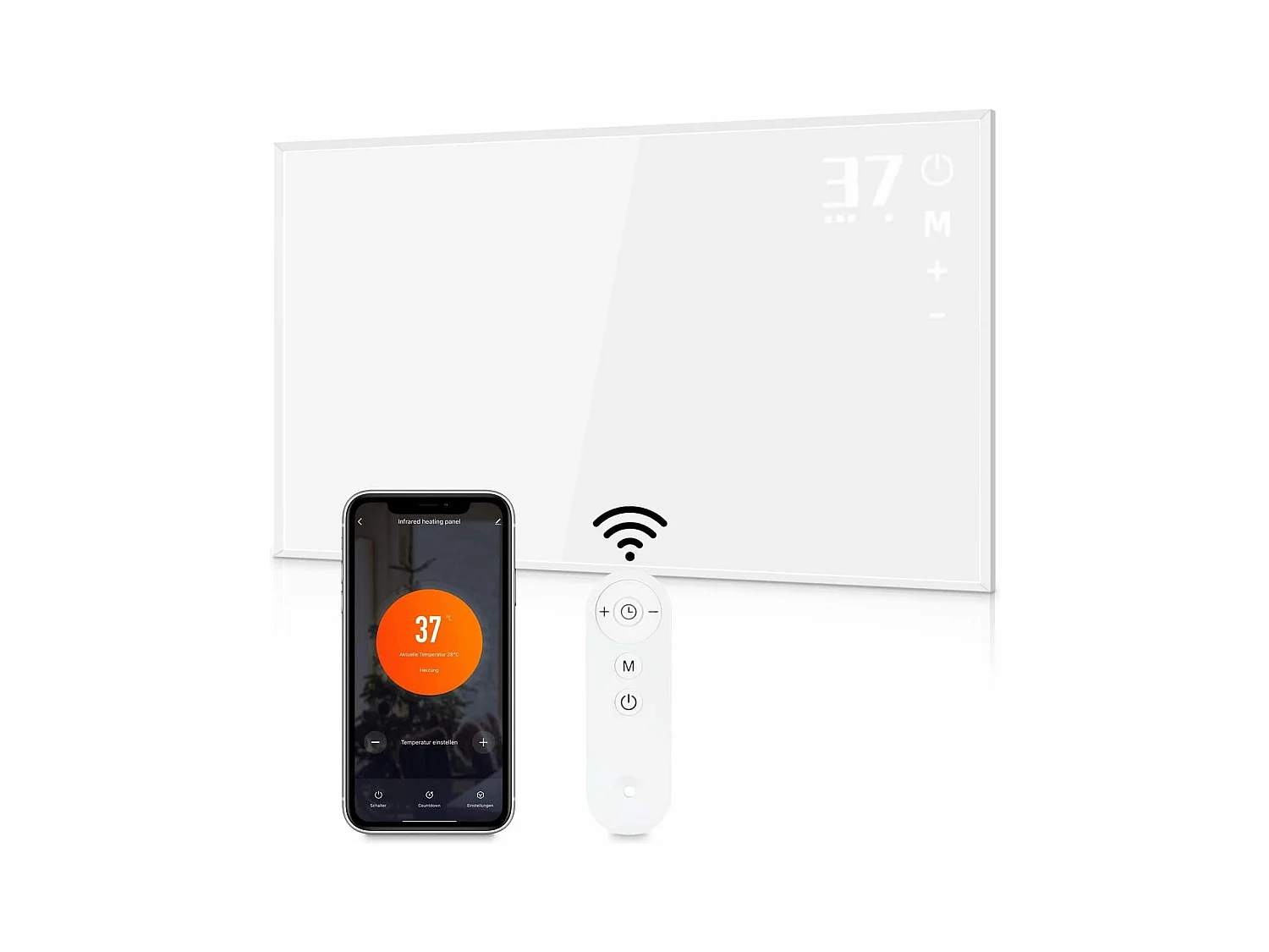 NETTLIFE Chauffage infrarouge radiateur  450W chauffage avec télécommande WIFI