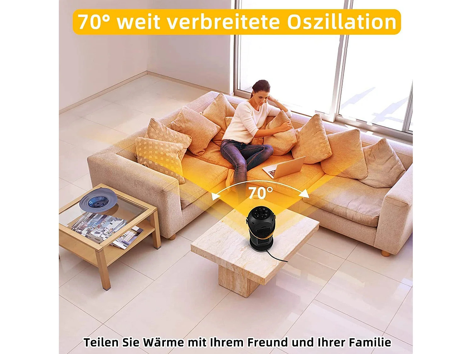 NETTLIFE Termowentylator z zabezpieczeniem przed przegrzaniem 1200 W, przenośny