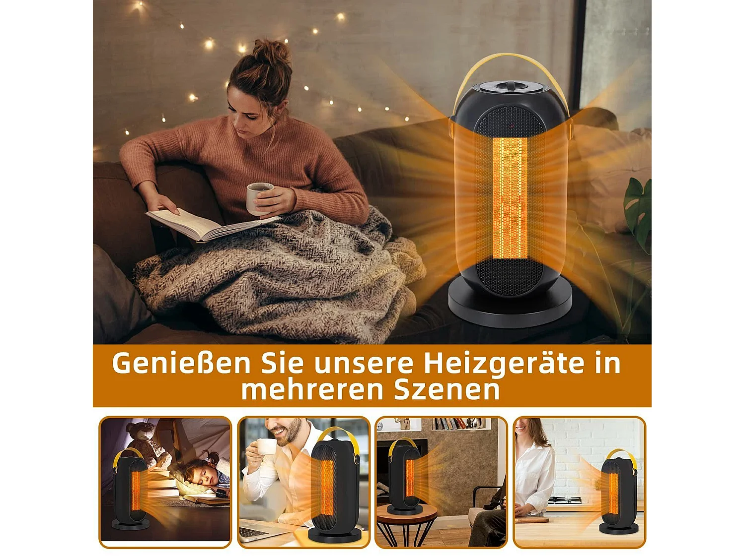 NETTLIFE Chauffage soufflant avec Protection contre la surchauffe 1200W Portable