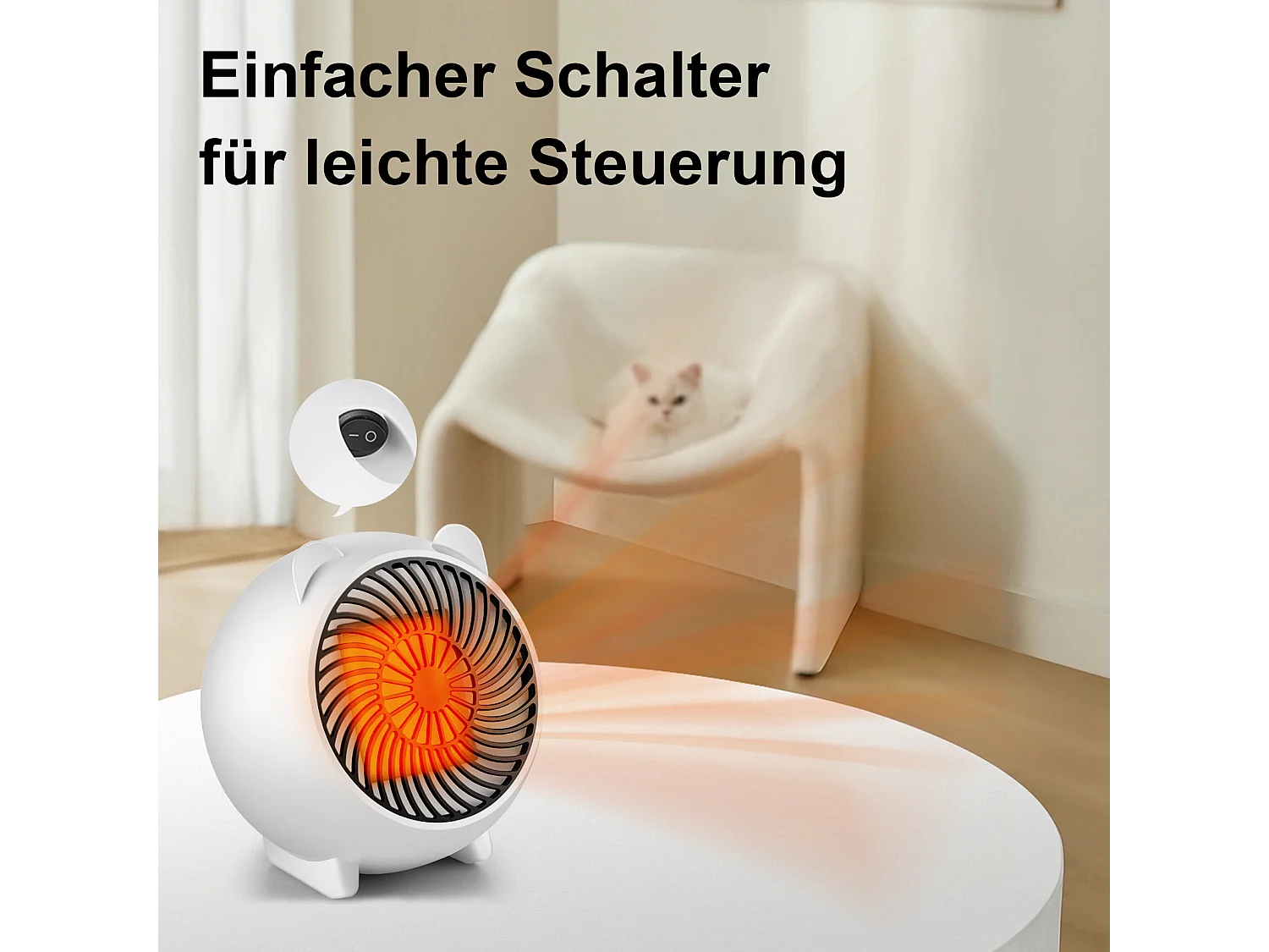 NETTLIFE Heizlüfter energiesparend heizgeräte elektrisch - Heizung leise PTC Keramik heizstrahler innenraum 500W Oszillation Räume