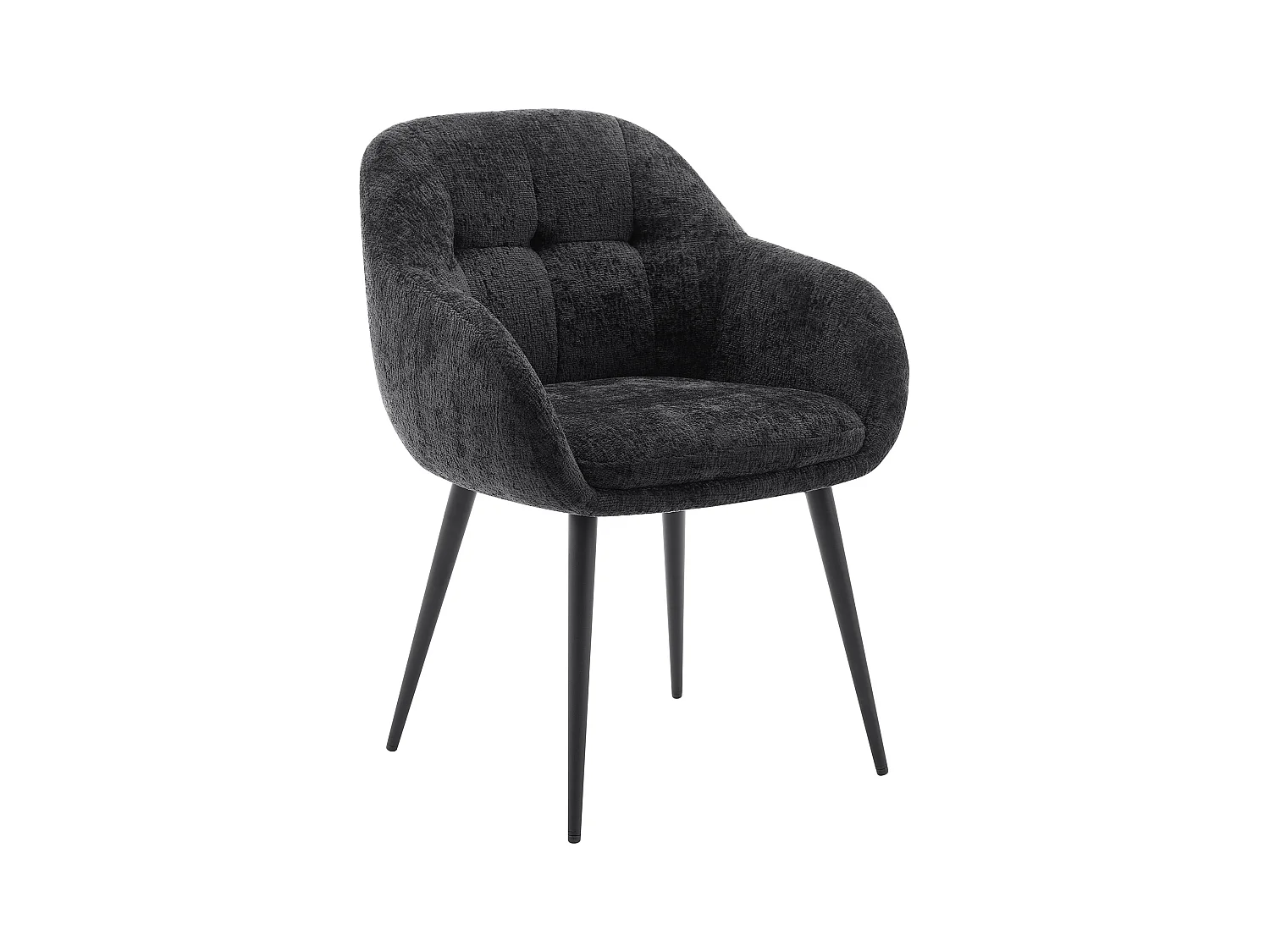 Sedia con braccioli in Tessuto testurizzato e Metallo Nero - Lotto di 6 - LASSANDRA di PASCAL MORABITO