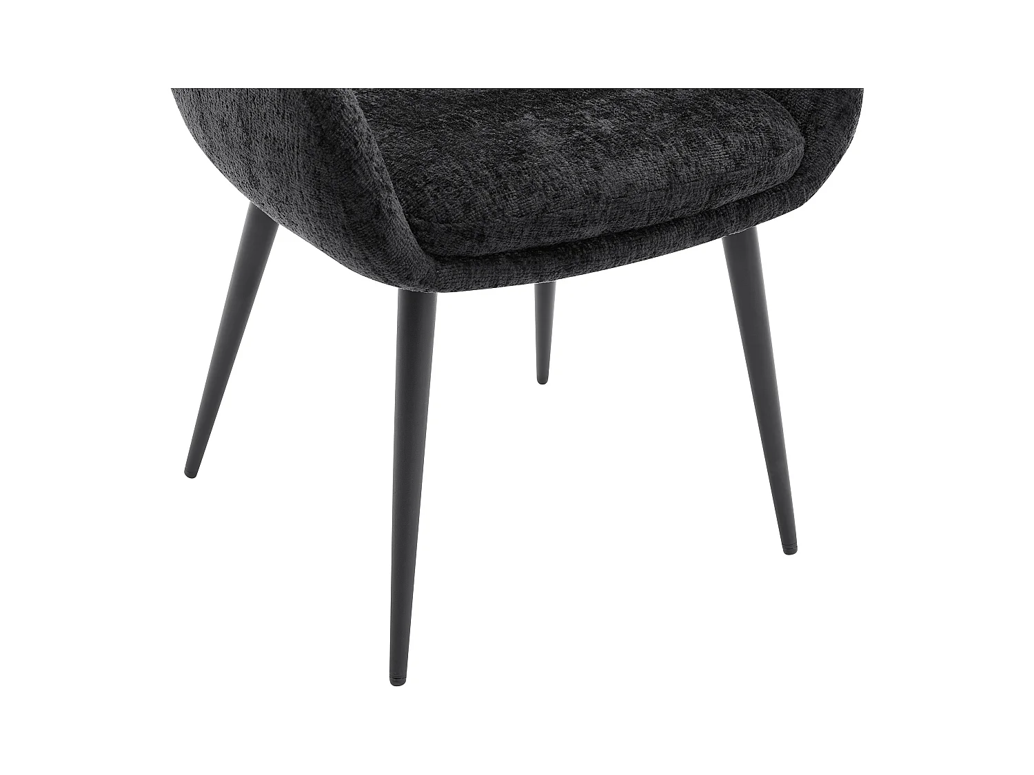 Conjunto de 6 sillas con reposabrazos de tela texturizada y metal - Negro - LASSANDRA de Pascal Morabito