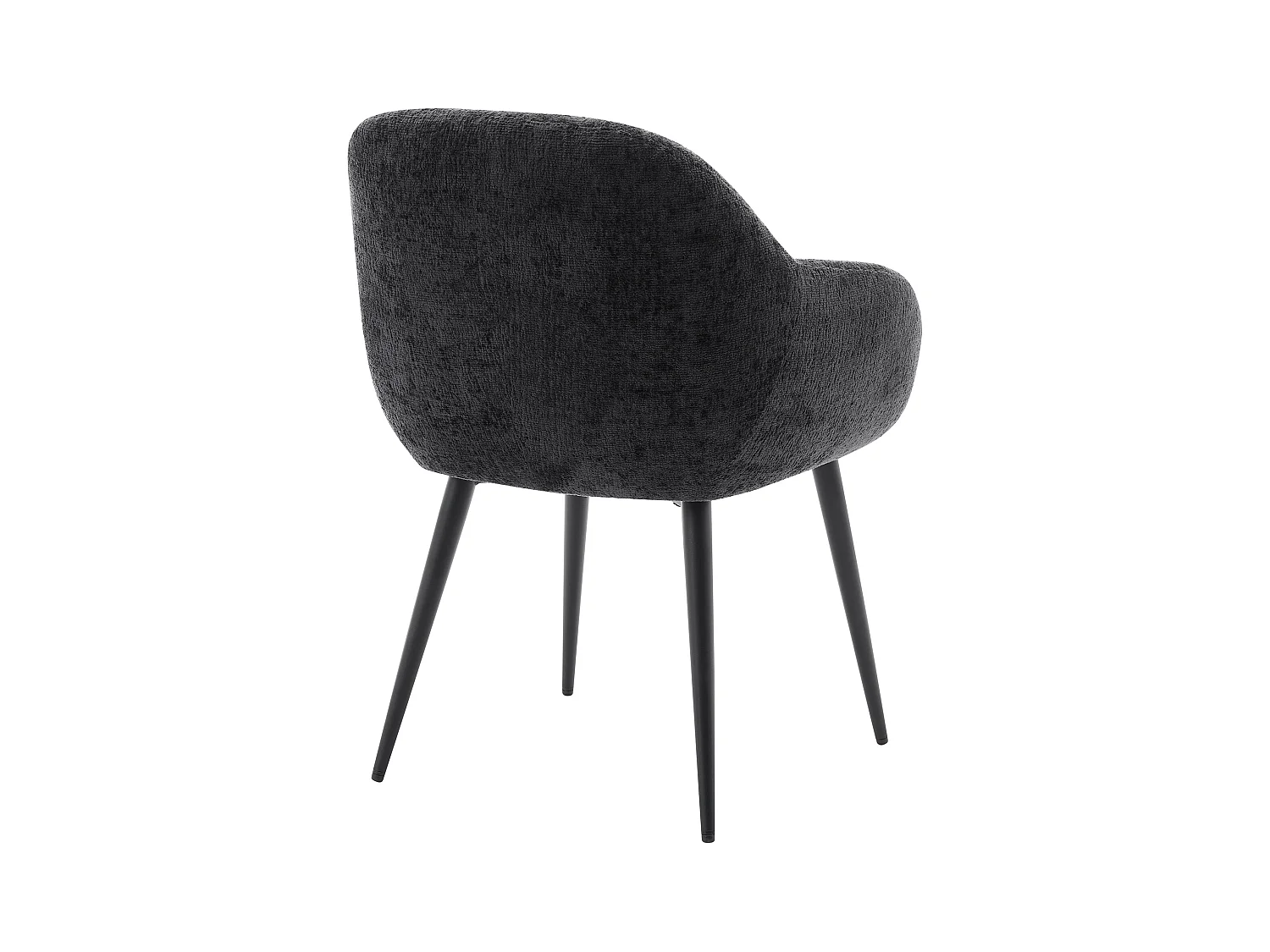 Conjunto de 6 sillas con reposabrazos de tela texturizada y metal - Negro - LASSANDRA de Pascal Morabito