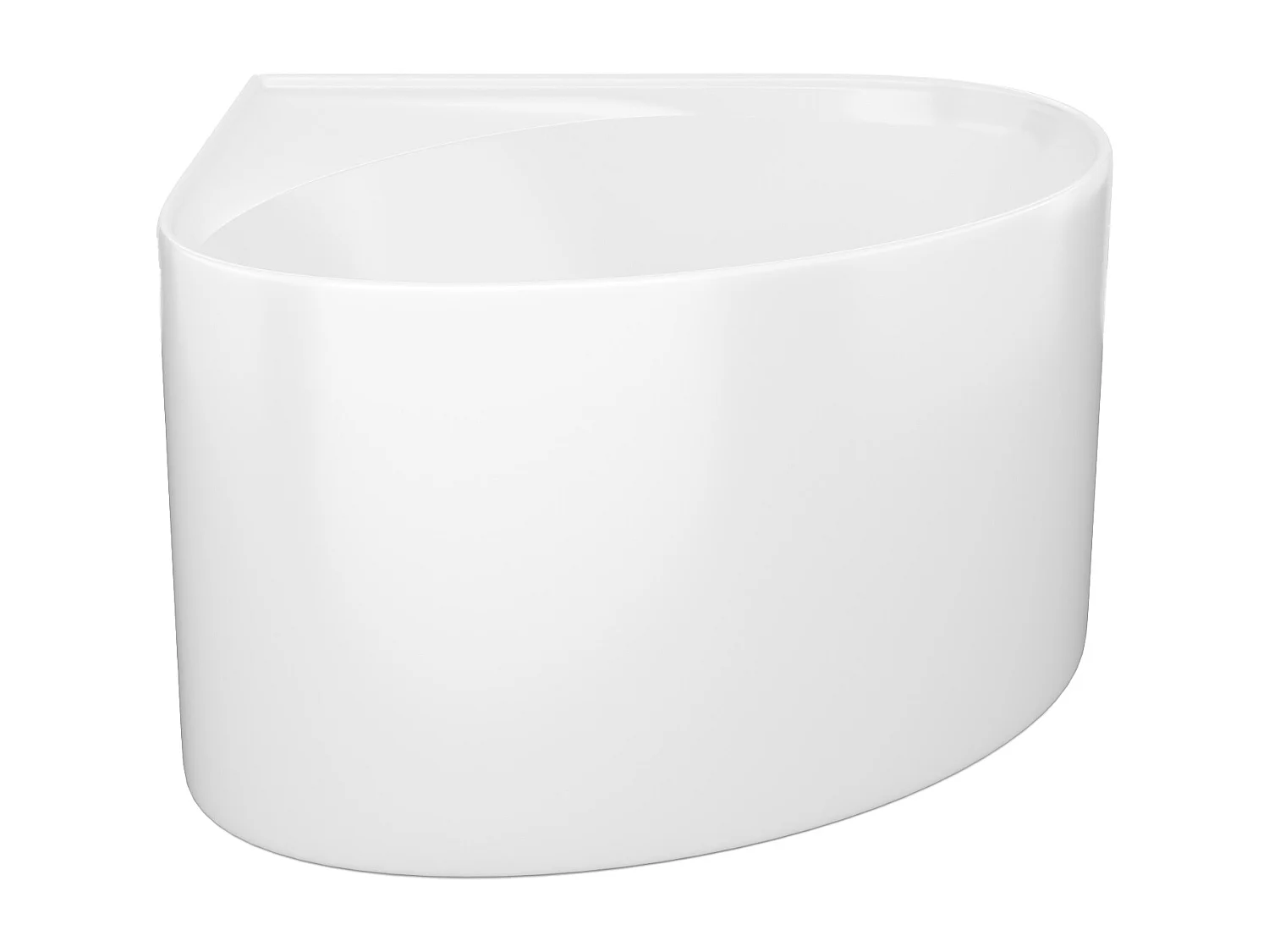 Baignoire d'angle ovale en acrylique - Blanc brillant - 176L - 100 x 100 x 58 cm - MARTA