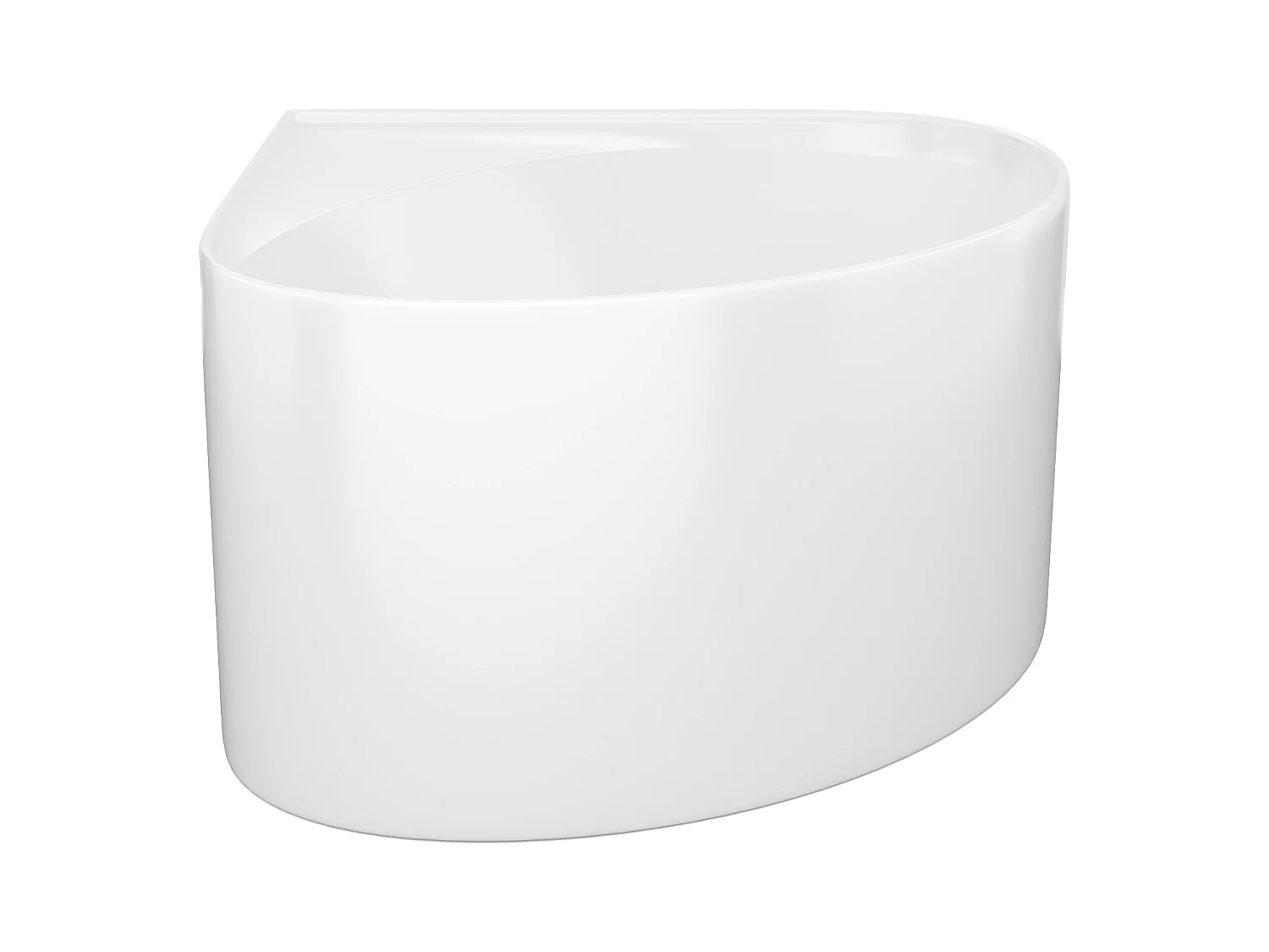 Eckbadewanne oval - Acryl - Weiß glänzend - 176 l - 100 x 100 x 58 cm - MARTA