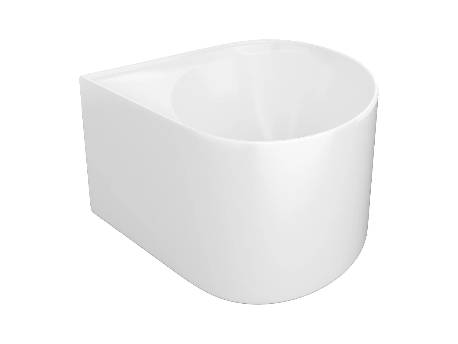 Eckbadewanne oval - Acryl - Weiß glänzend - 176 l - 100 x 100 x 58 cm - MARTA