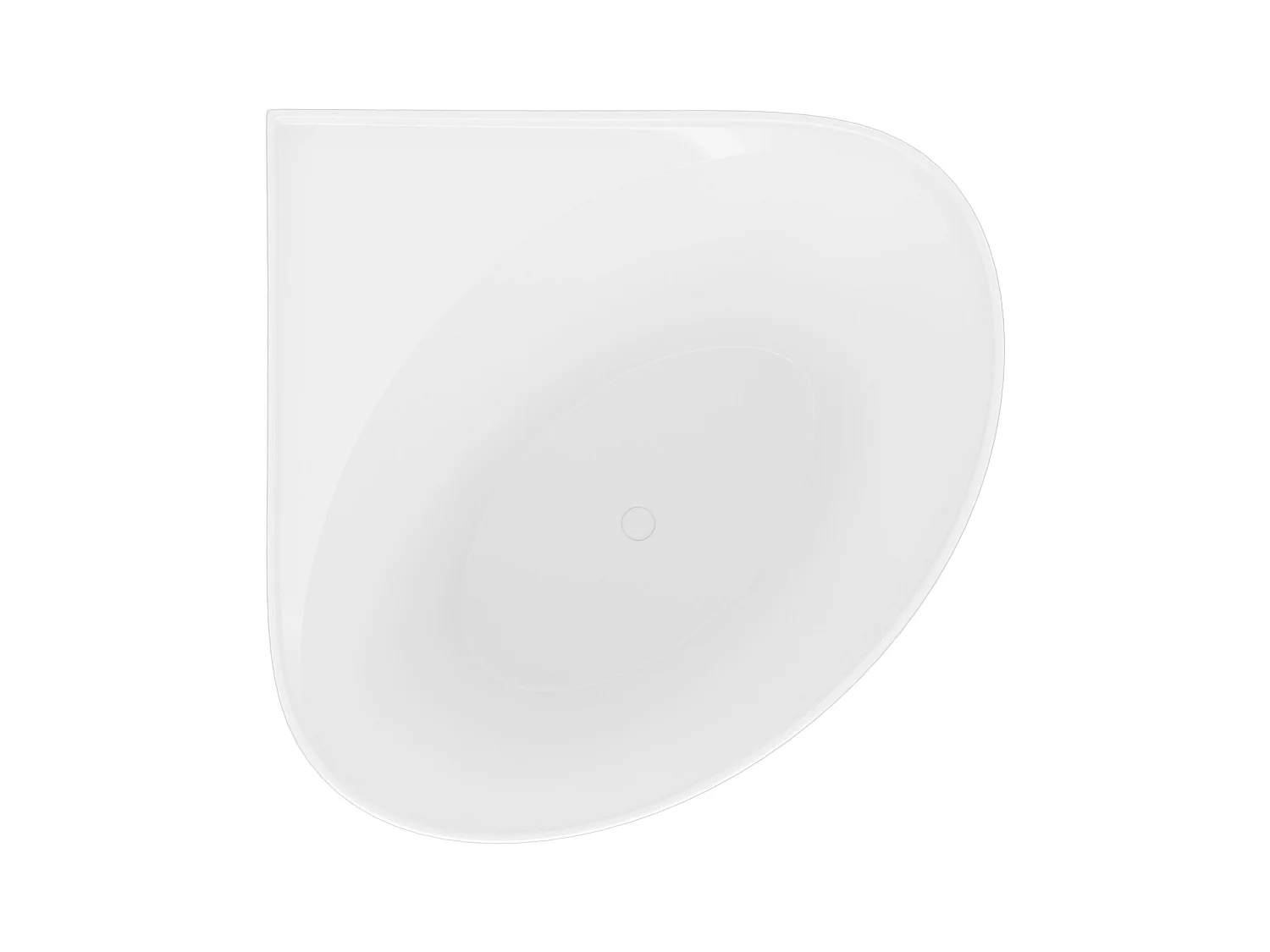 Eckbadewanne oval - Acryl - Weiß glänzend - 176 l - 100 x 100 x 58 cm - MARTA