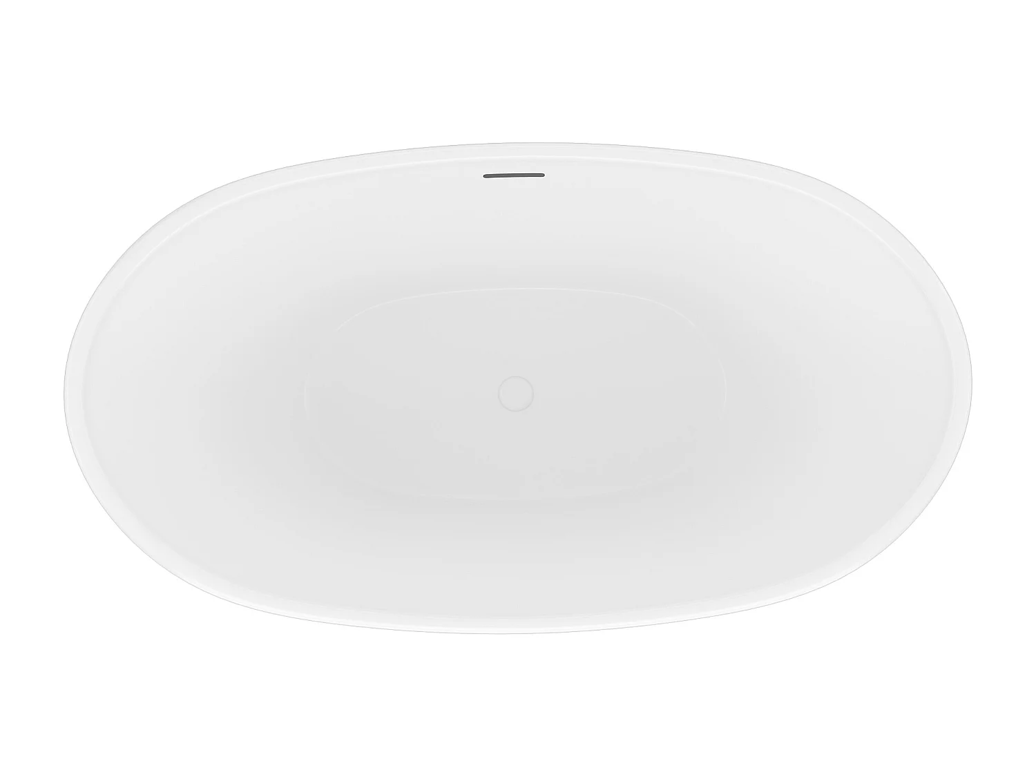 Baignoire îlot ovale - 186 L - 130 x 70 x 57 cm - Blanc brillant - Acrylique - MOBULA