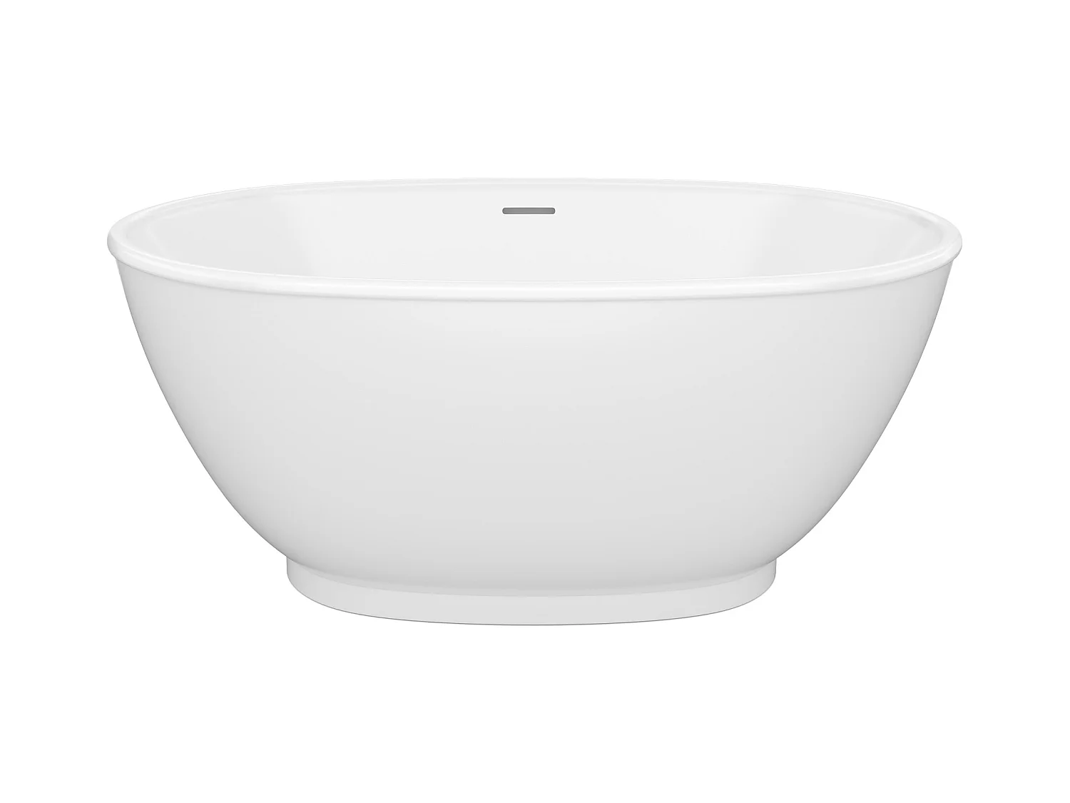 Baignoire îlot ovale - 186 L - 130 x 70 x 57 cm - Blanc brillant - Acrylique - MOBULA