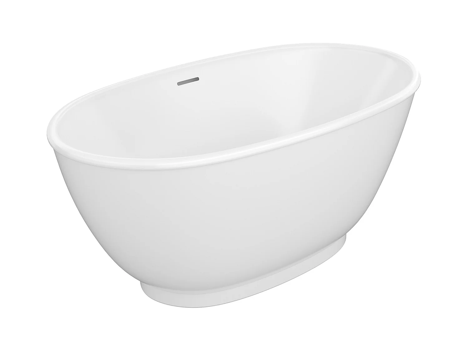 Baignoire îlot ovale - 186 L - 130 x 70 x 57 cm - Blanc brillant - Acrylique - MOBULA