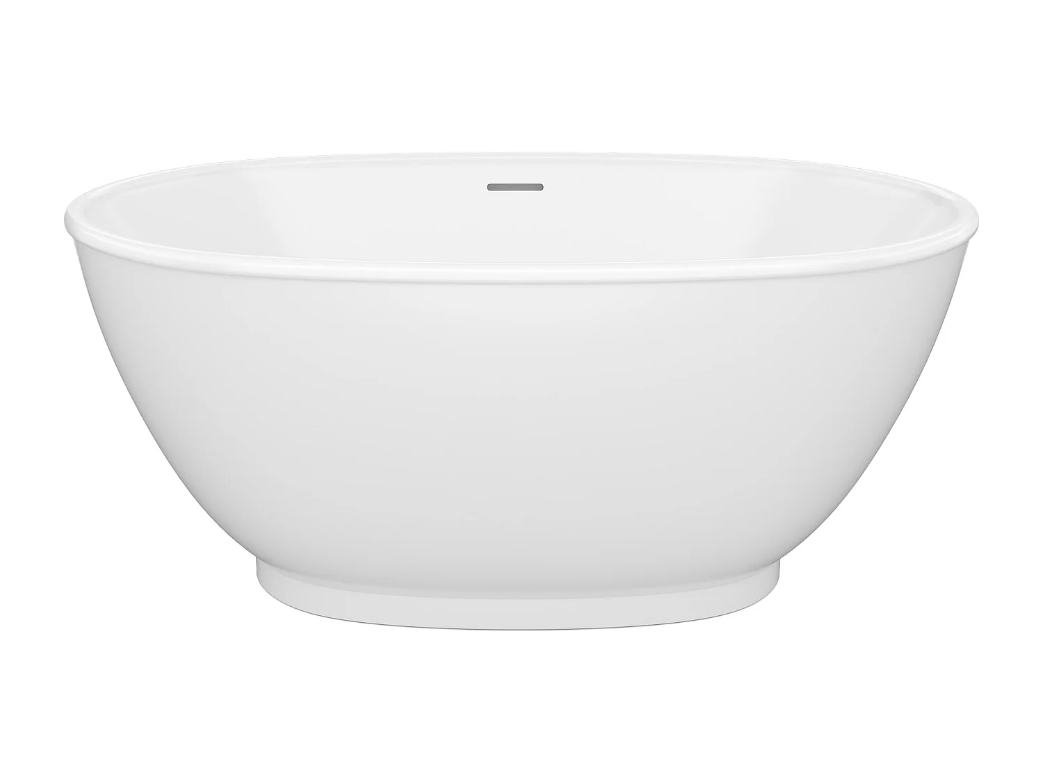 Baignoire îlot ovale - 186 L - 130 x 70 x 57 cm - Blanc brillant - Acrylique - MOBULA