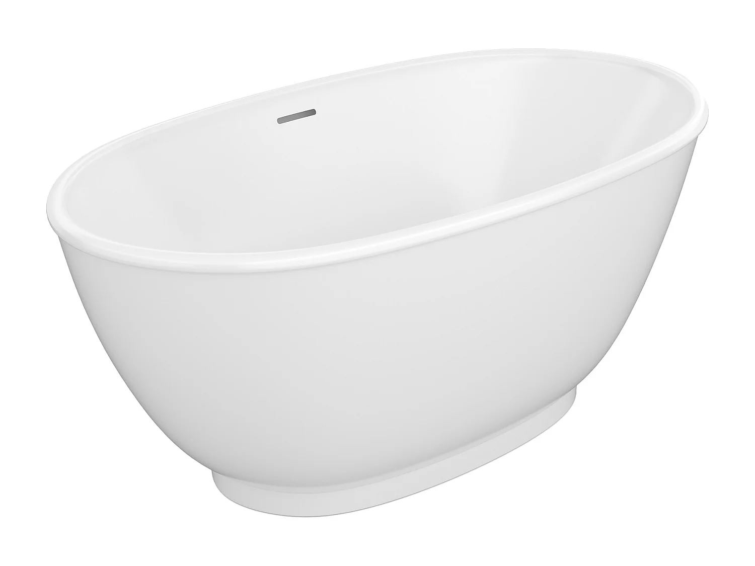 Baignoire îlot ovale - 186 L - 130 x 70 x 57 cm - Blanc brillant - Acrylique - MOBULA