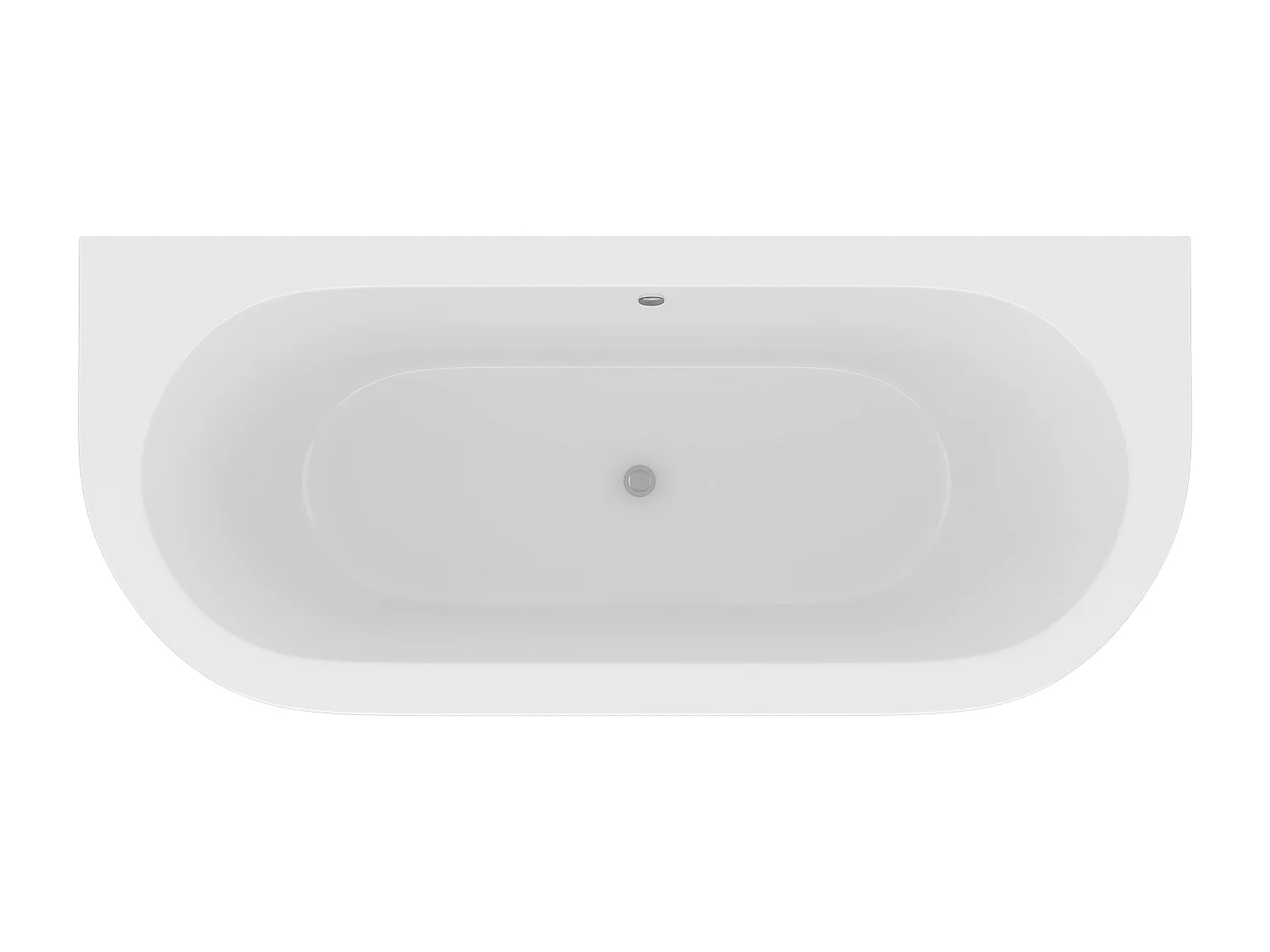 Bañera semi-exenta retro con patas - 190 L - 170 x 74 x 62 cm - Blanca - Acrílico - SPARUS