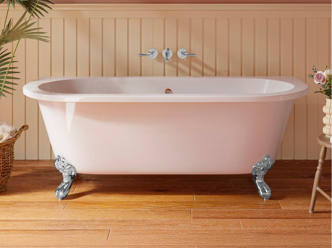 Baignoire semi-îlot retro avec pieds d'aigle- 190 L - 170 x 74 x 62 cm - Blanche - Acrylique - SPARUS
