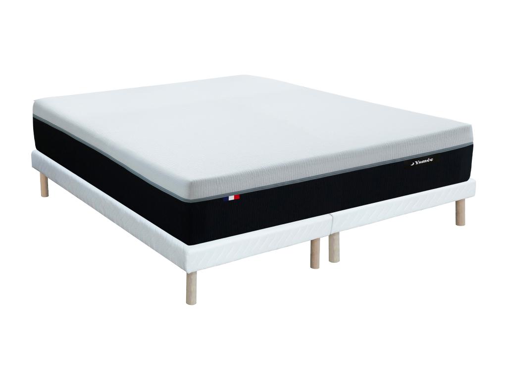 180 x 200 cm Boxspringbett + Hybridmatratze mit Brandschutz Taschenfederker günstig online kaufen