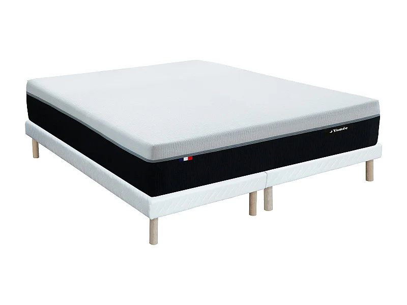 Set 180 x 200 cm Rete imbottita + Materasso ignifugo molle insac. 7 zone e memory foam sp. 29cm - SIVA di YSMÉE