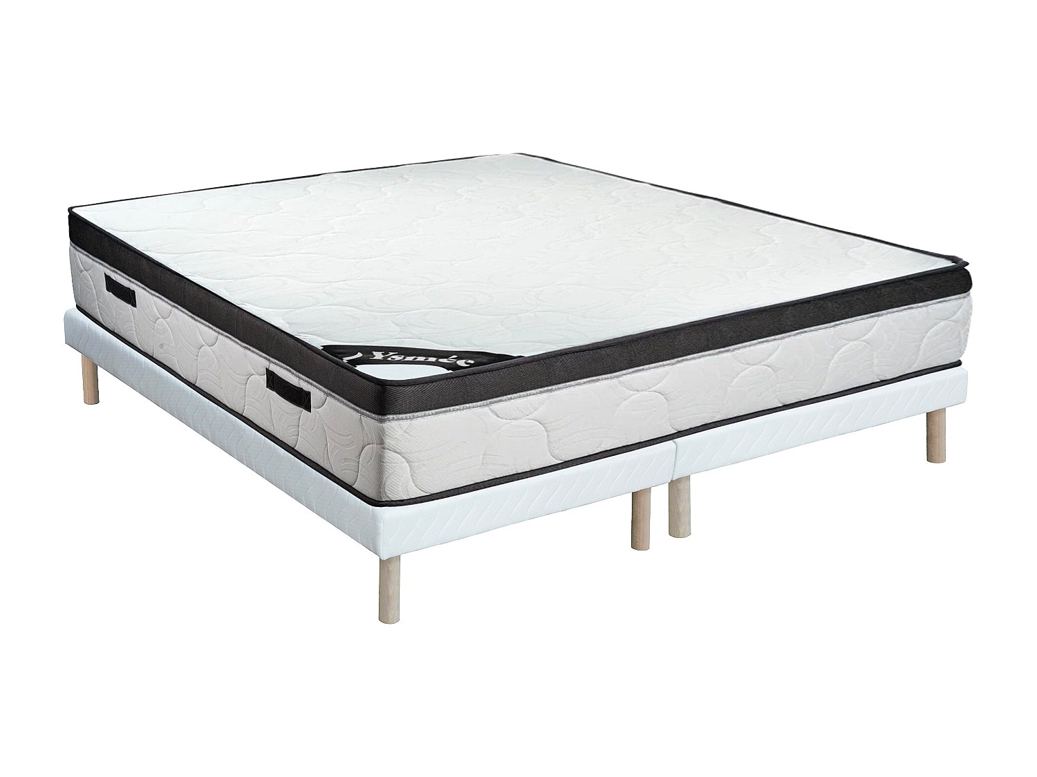 Set aus Bettgestell + Schaumstoffmatratze - 180 x 200 cm - Stärke 30 cm - S günstig online kaufen