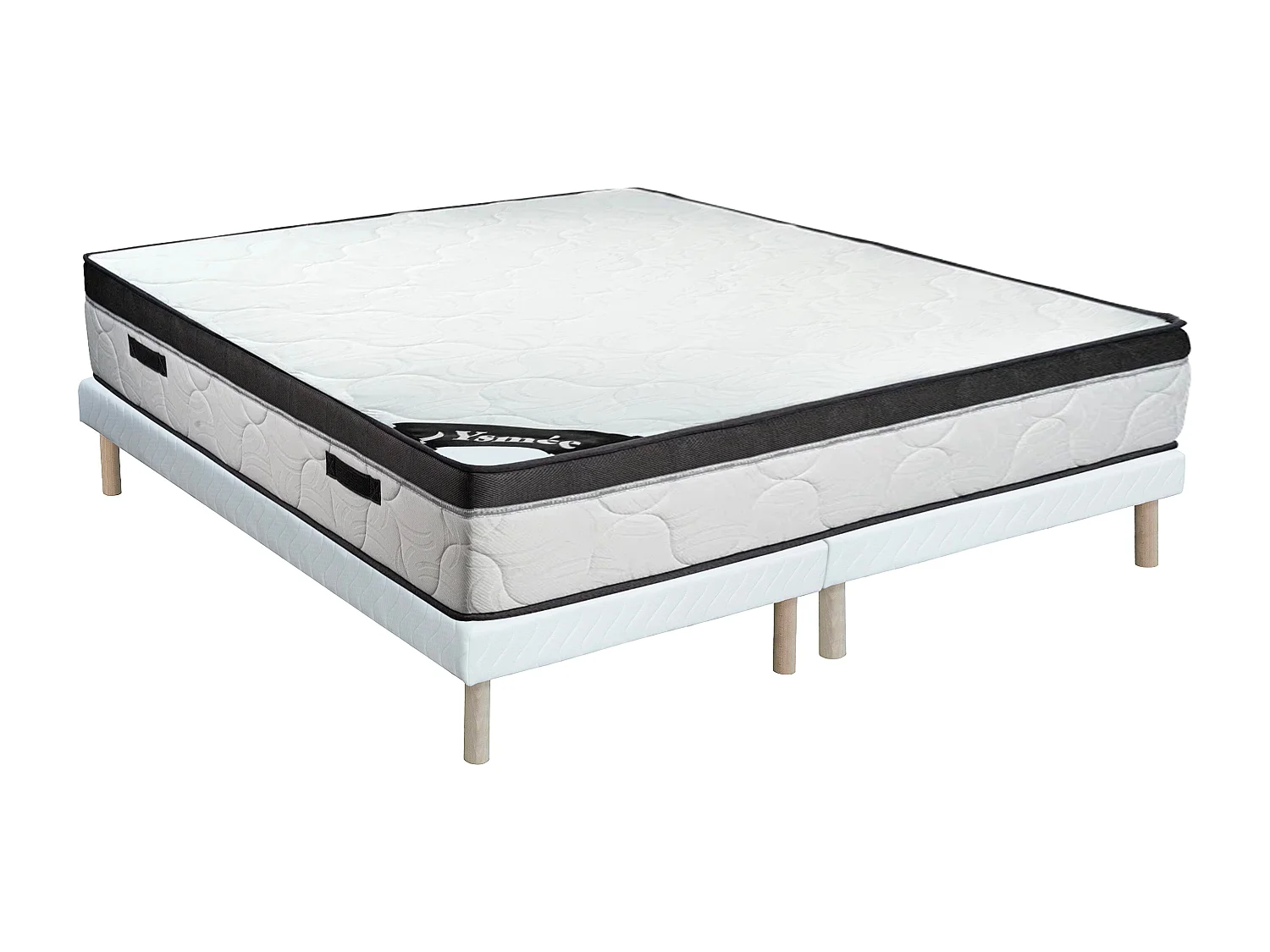 Set aus Bettgestell + Schaumstoffmatratze - 180 x 200 cm - Stärke 30 cm - SOLAK von YSMÉE