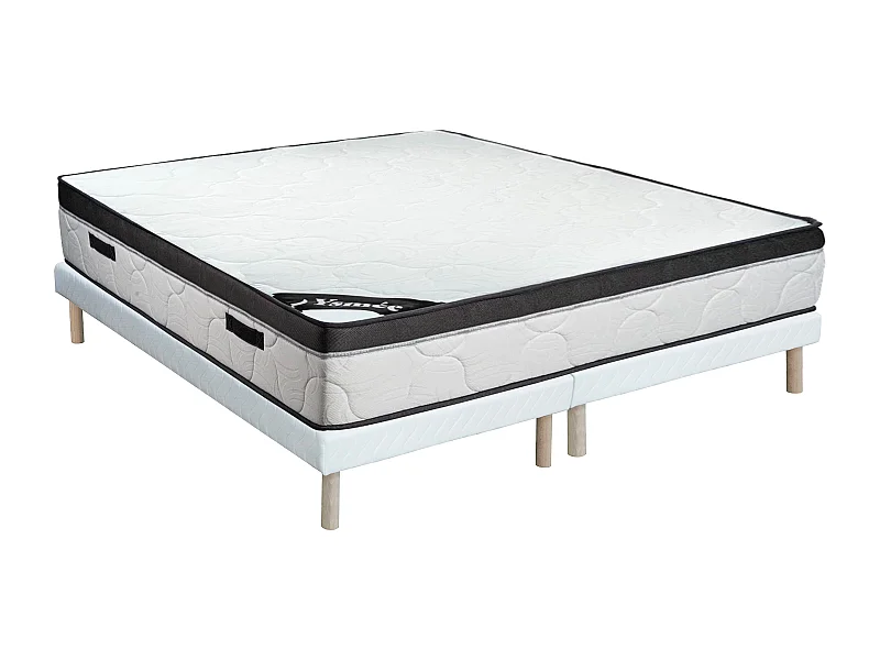 Set 180 x 200 cm resårbotten + skummadrass 30 cm tjock - SOLAK från YSMÉE