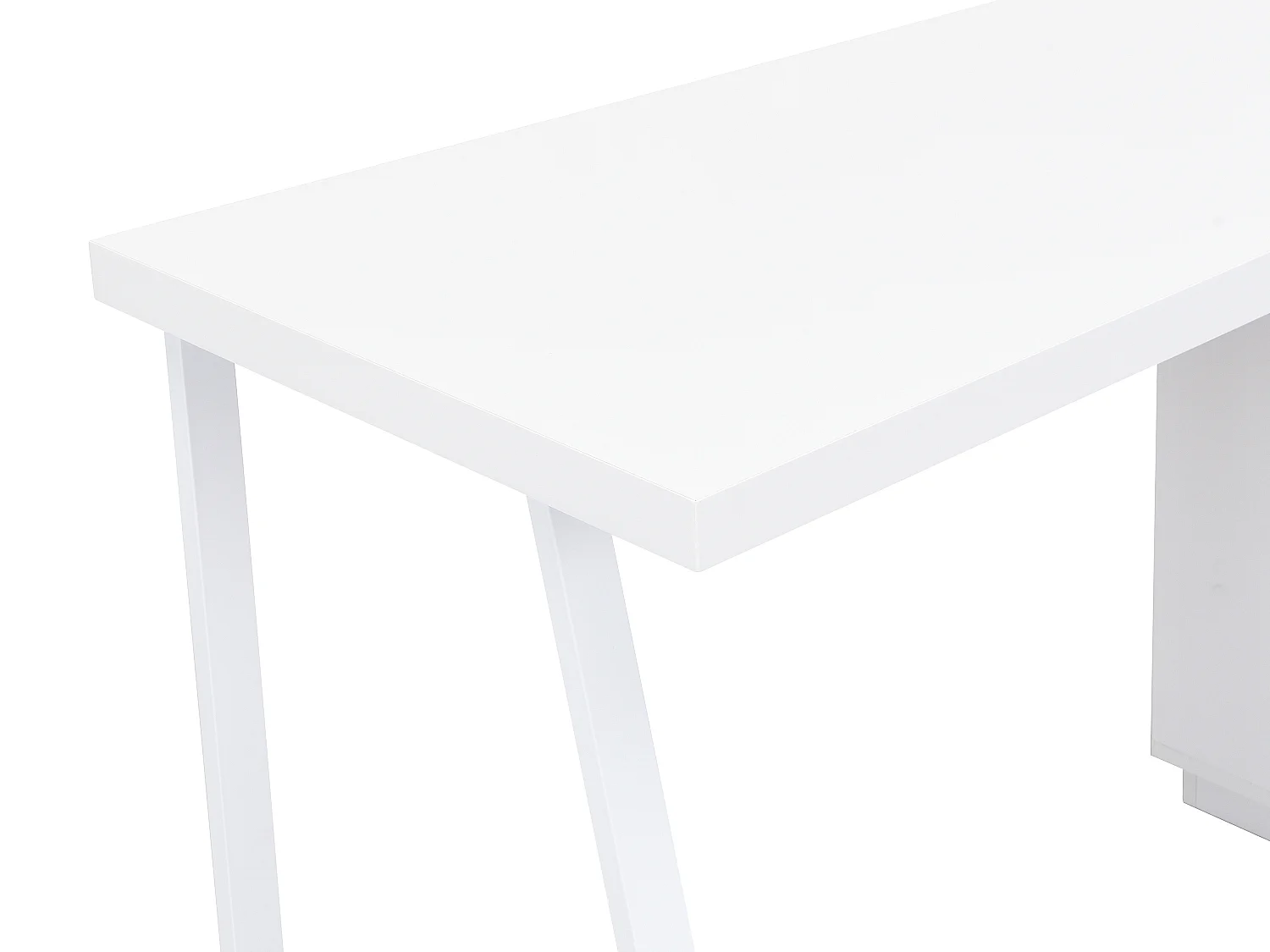 Bureau 1 tiroir et 1 porte - MDF et acier - Coloris : Naturel et blanc - GOTAMA