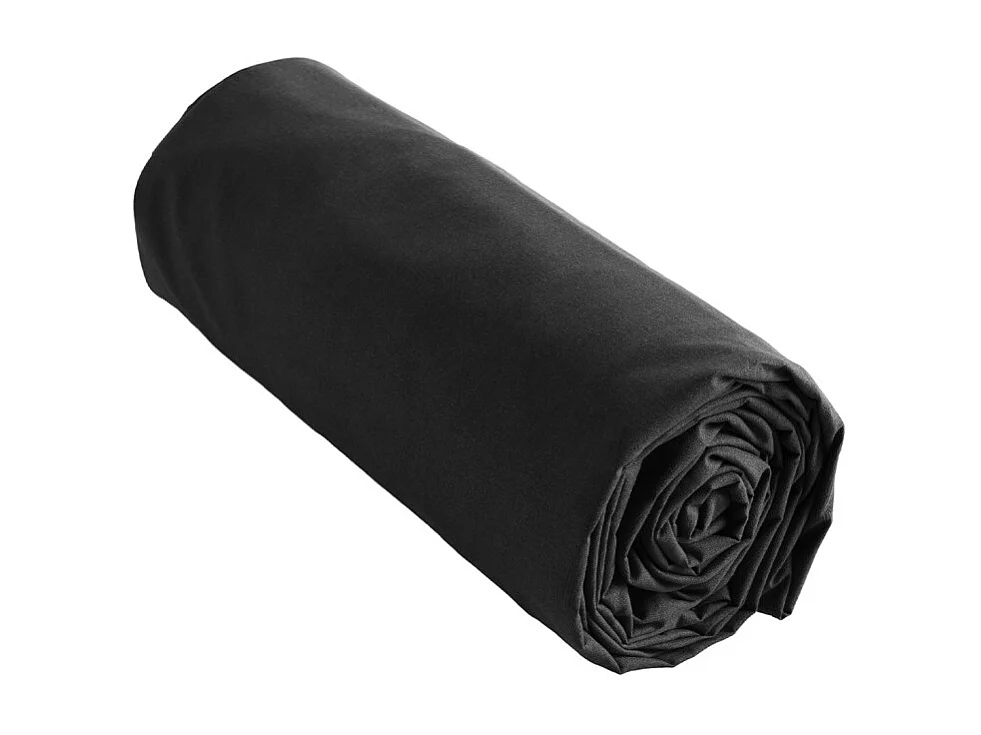Drap housse 160 x 200 x 30 cm en coton noir - JULIETA
