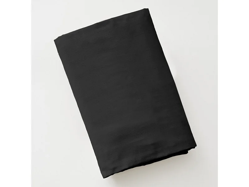 Drap housse 90 x 190 x 30 cm en coton noir - JULIETA