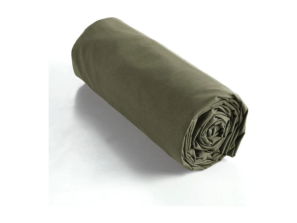 Drap housse 90 x 190 x 30 cm en coton vert - JULIETA