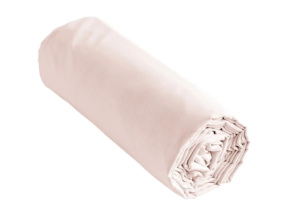 Drap housse 180 x 200 x 30 cm en coton rose - JULIETA