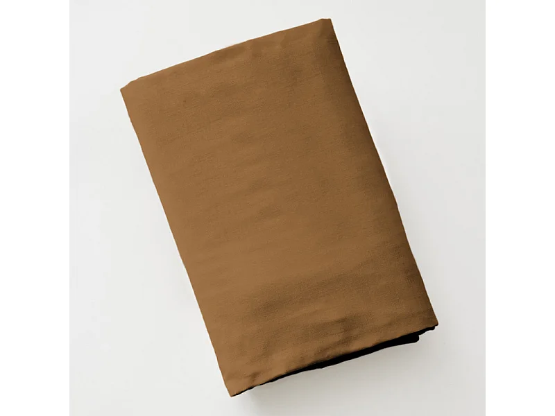 Drap housse 140 x 190 x 30 cm en coton camel - JULIETA