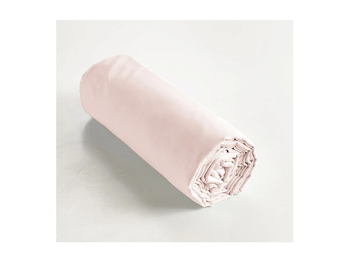 Drap housse 90 x 190 x 30 cm en coton rose - JULIETA