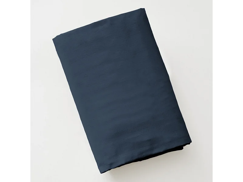 Drap housse 160 x 200 x 30 cm en coton bleu - JULIETA