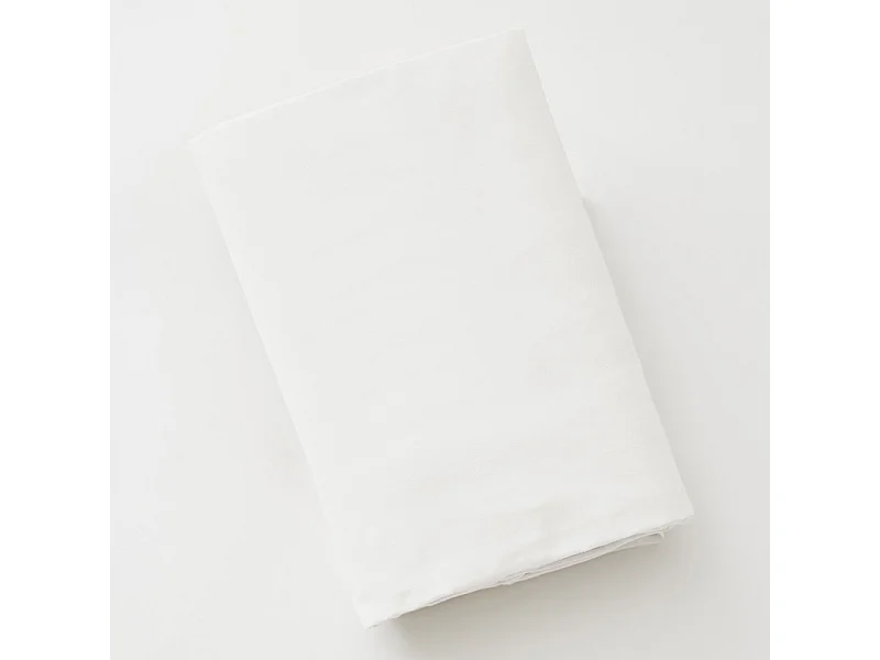 Drap housse 180 x 200 x 30 cm en coton blanc - JULIETA