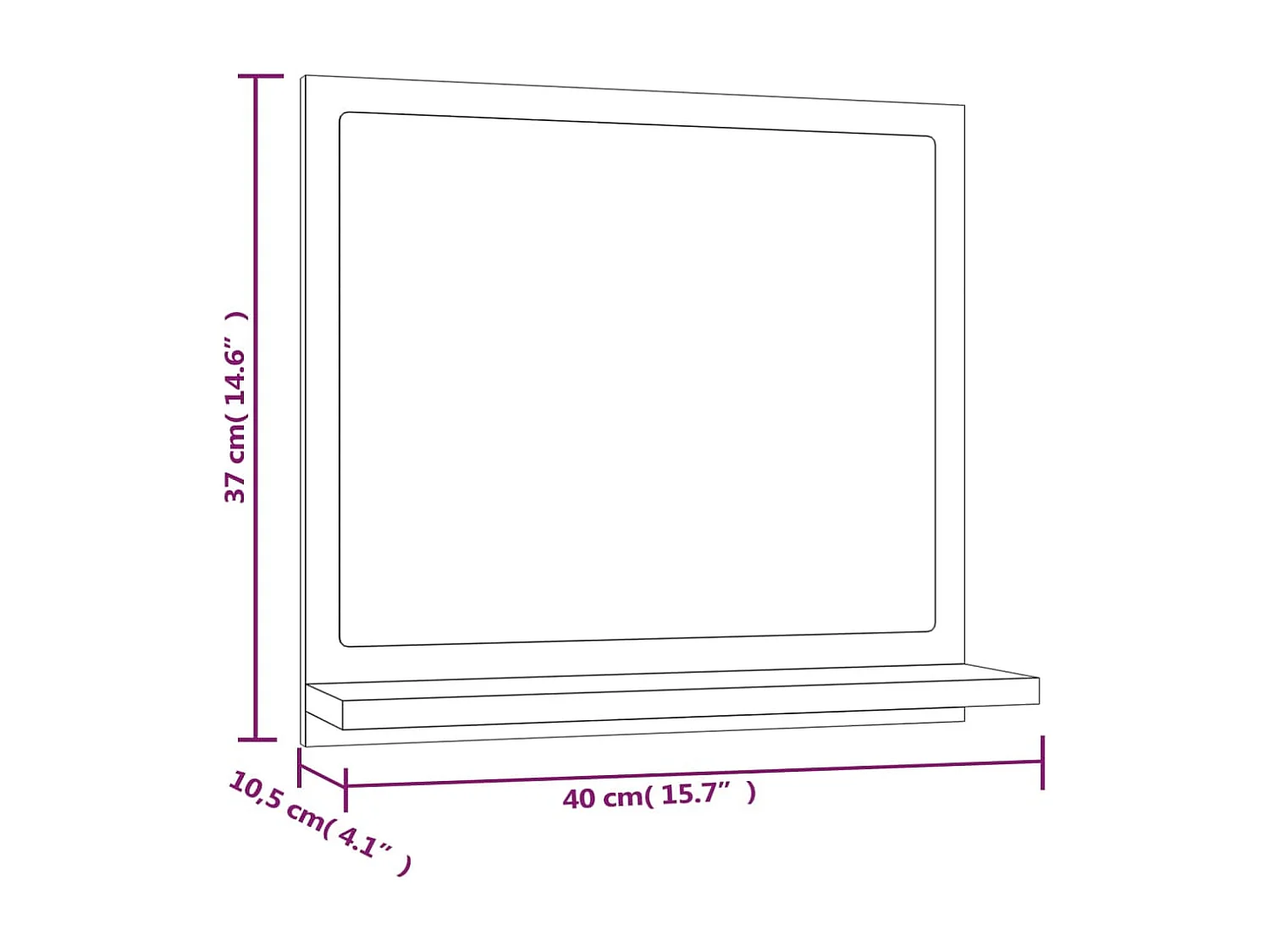 Miroir de bain sonoma bois marron 40 x 10.5 x 37 cm 02_0006899
