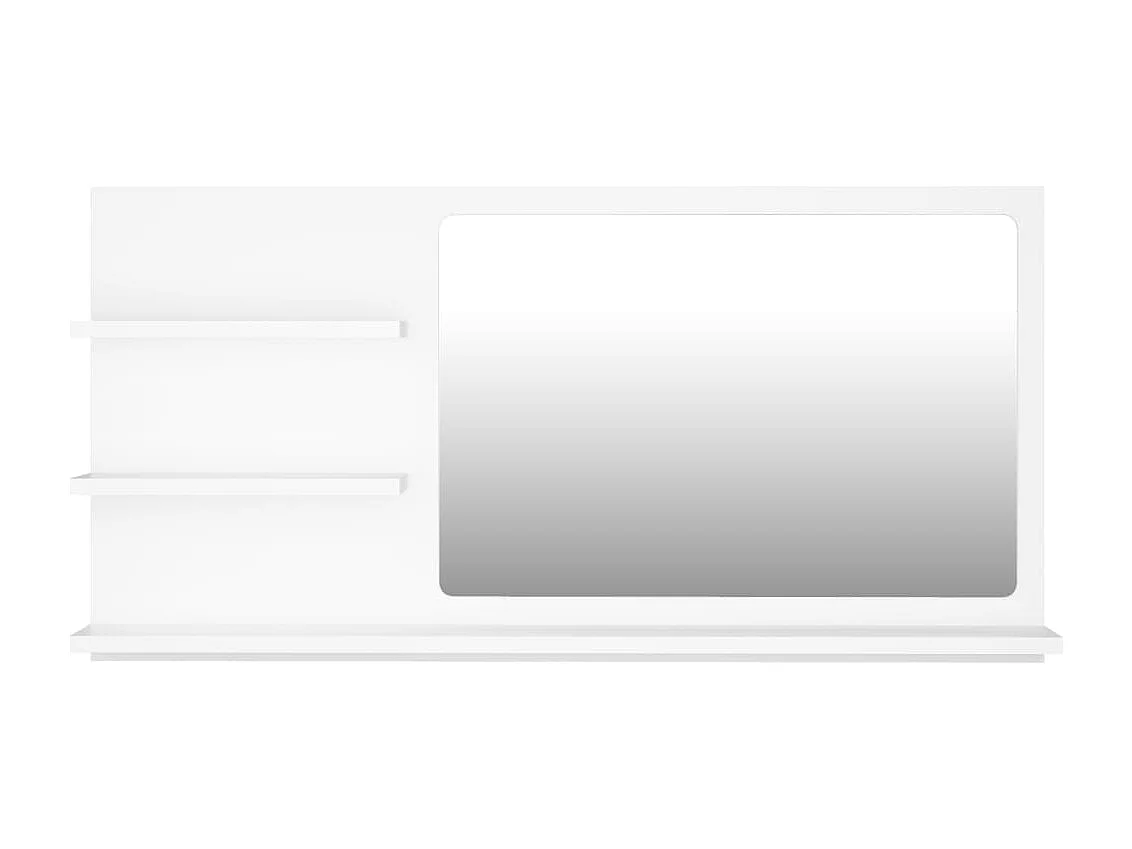 Espejo de baño 3 estantes 90 x 10,5 x 45 cm aglomerado blanco 02_0006911