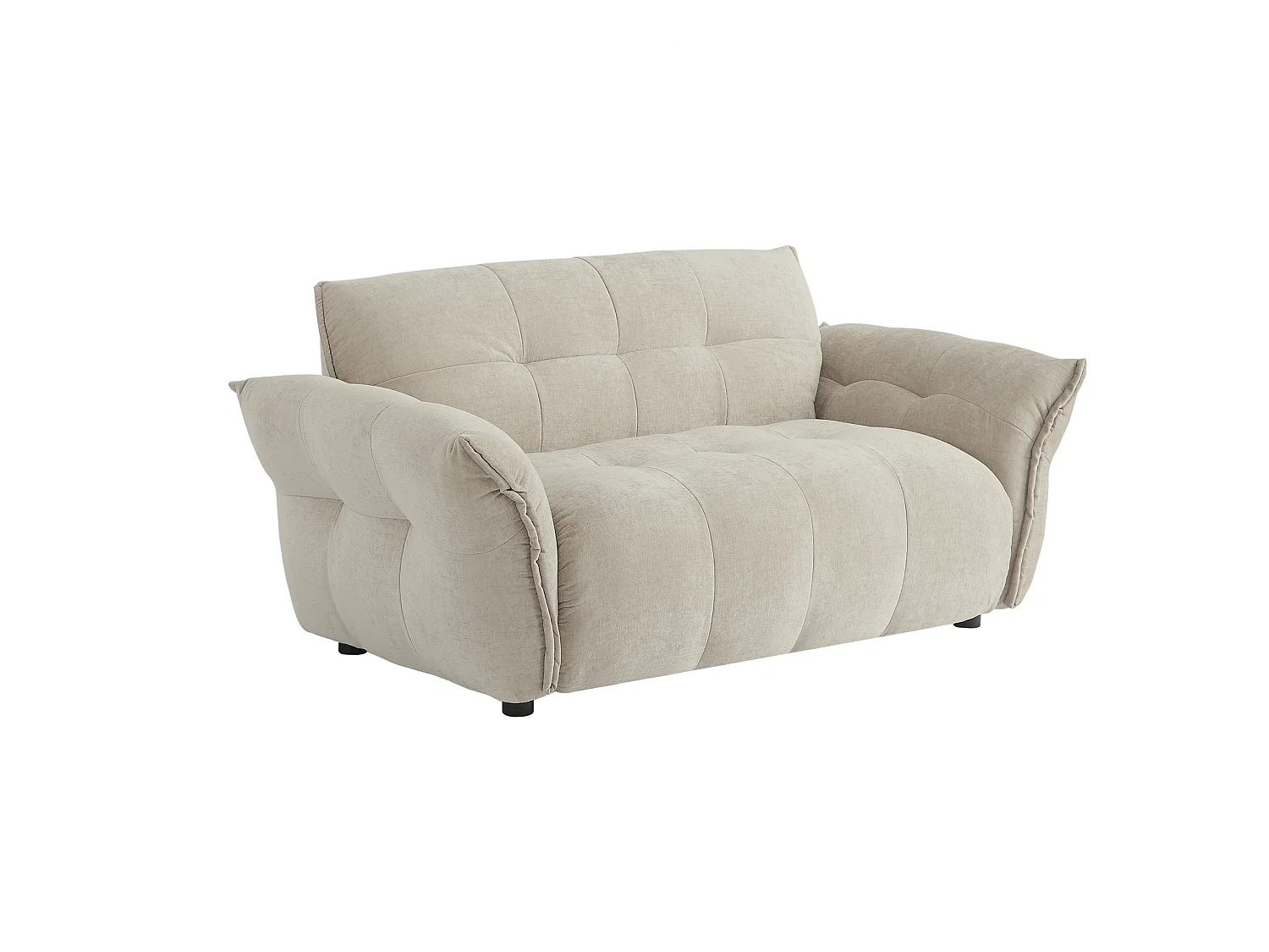 Sofá de 3 y 2 plazas de tela jaspeado beige NAPIZO