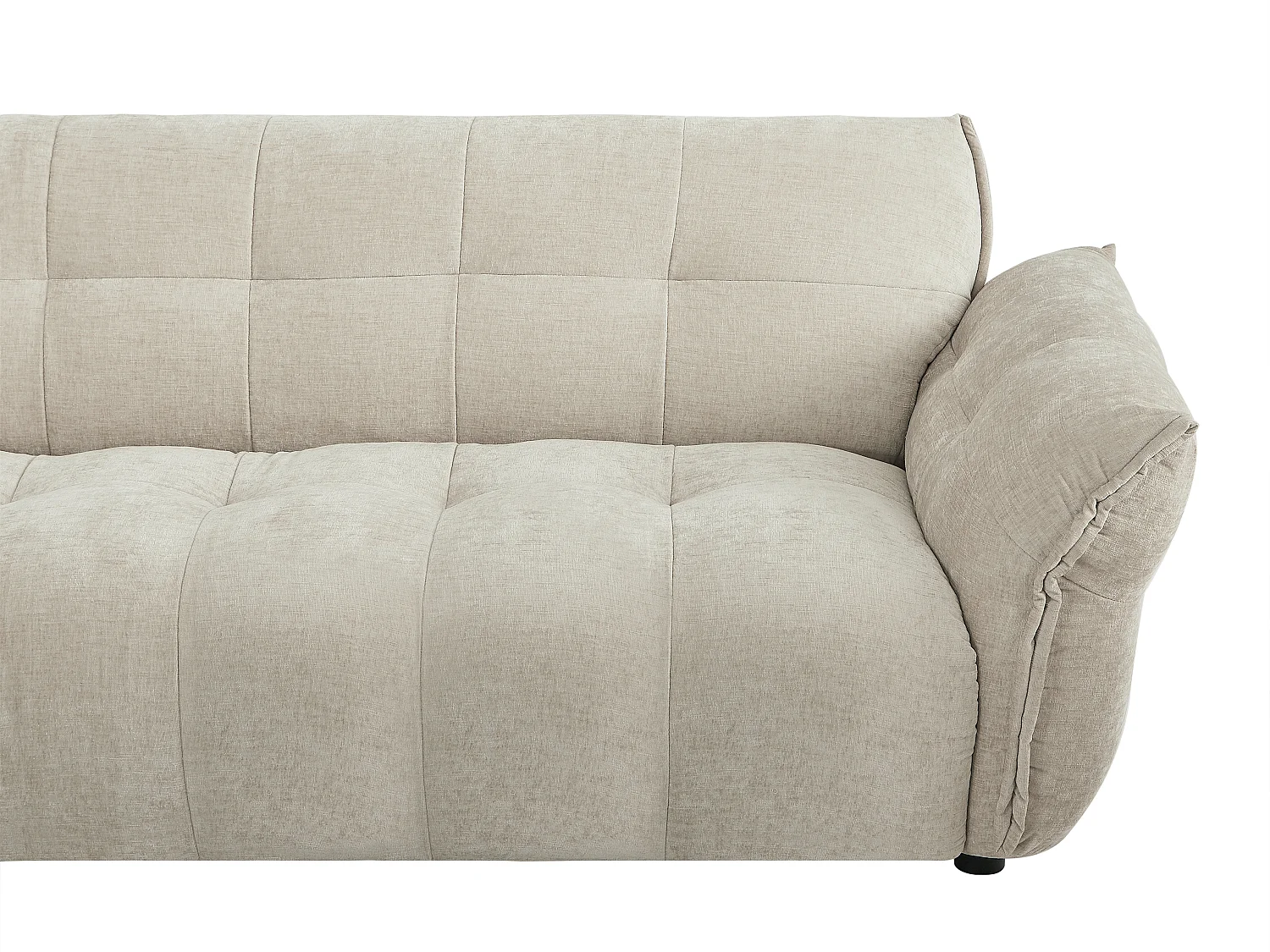 Sofa 3-seter og lenestol i beige melert stoff NAPIZO