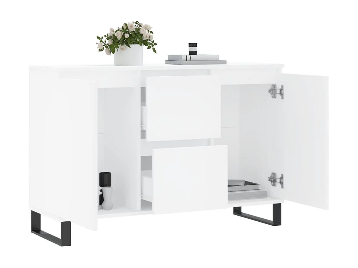 Buffet blanc 101,5x35x70 cm bois d'ingénierie