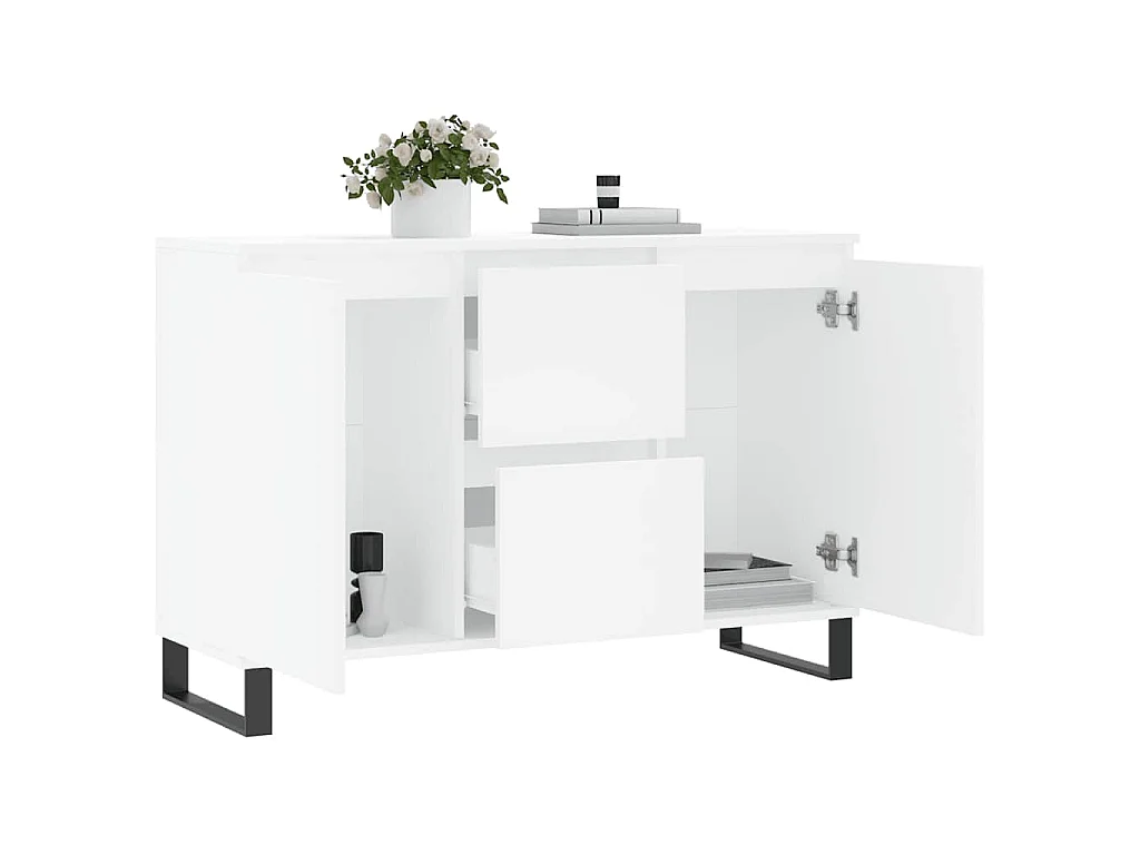 Buffet blanc 101,5x35x70 cm bois d'ingénierie