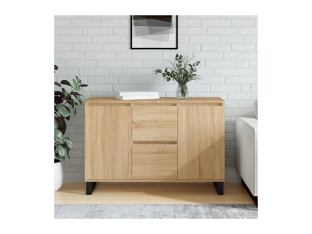 Credenza Rovere Sonoma 101,5x35x70 cm in Legno Multistrato