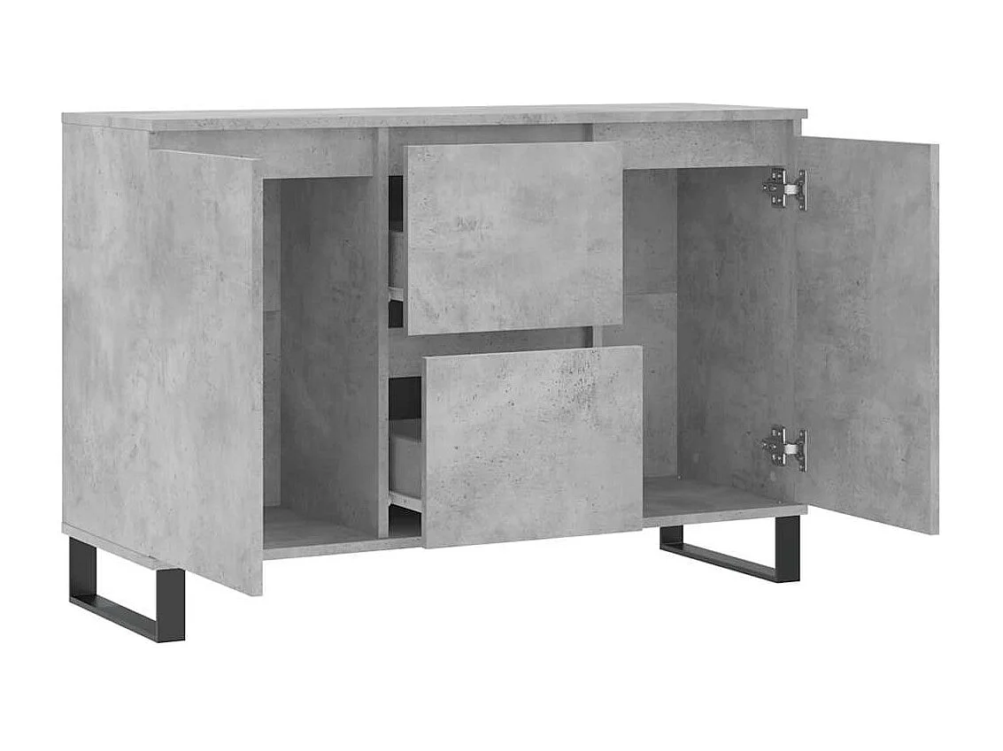 Buffet gris béton 101,5x35x70 cm bois d'ingénierie