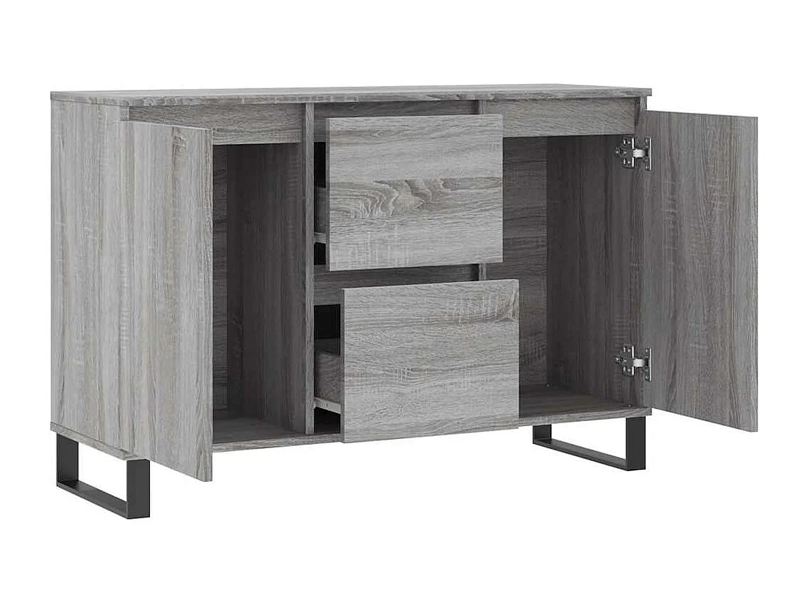 Dressoir 101,5x35x70 cm bewerkt hout grijs sonoma eikenkleurig