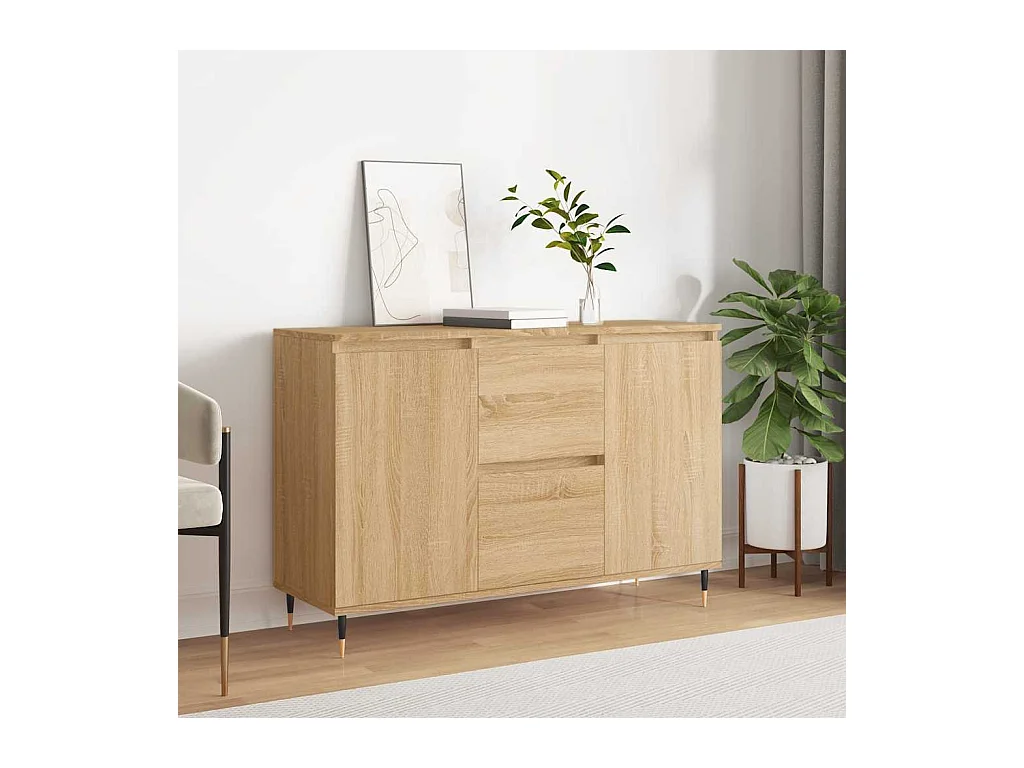 Dressoir 101,5x35x70 cm bewerkt hout sonoma eikenkleurig