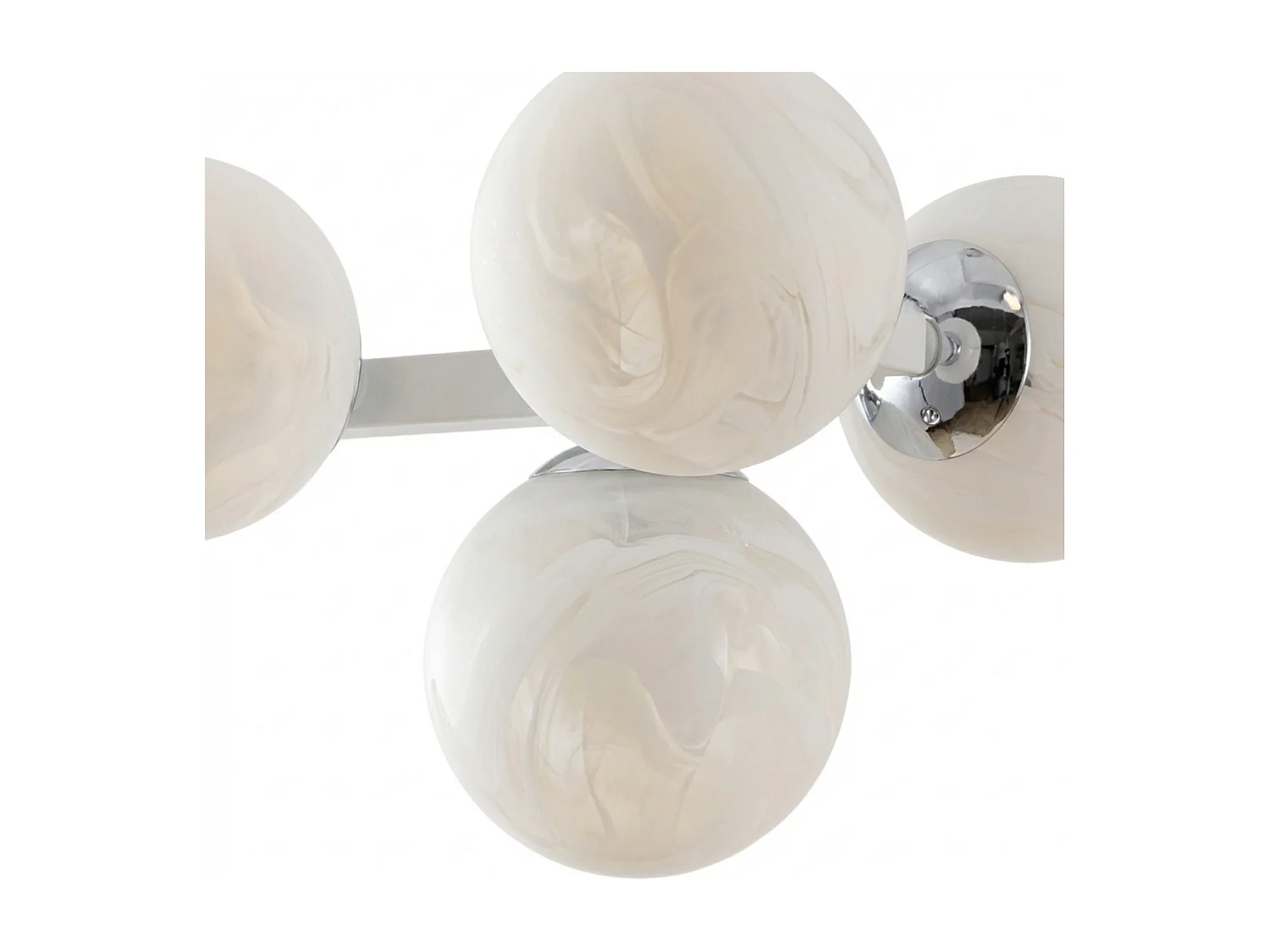 Adrian Lampe à suspension en fer laqué blanc et chrome 6 lumières L.101x30 BL278-6-BCO