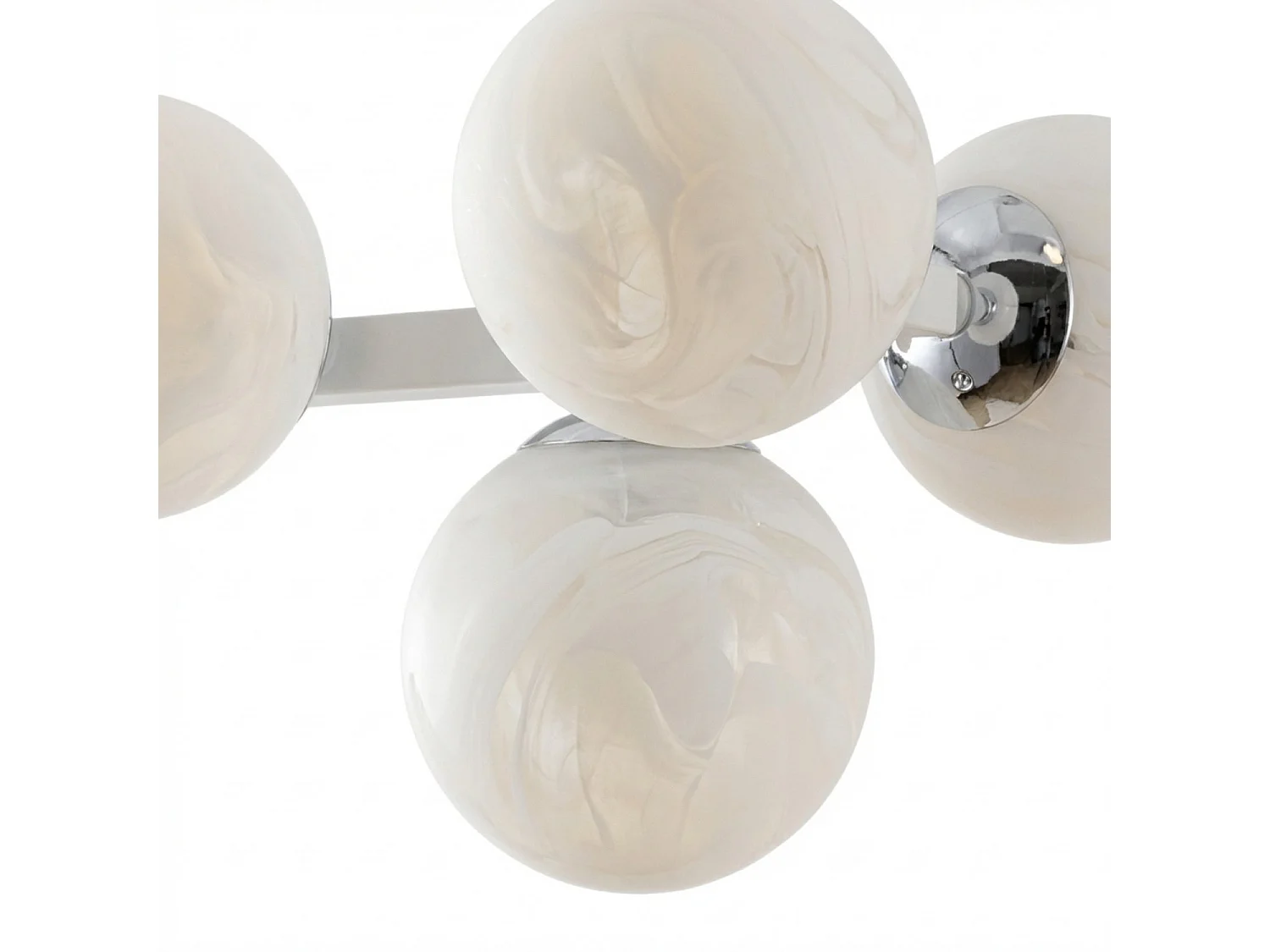 Adrian Suspension lamp in white lacquered iron and chrome 6 lights L.101 x 30 BL278-6-BCO