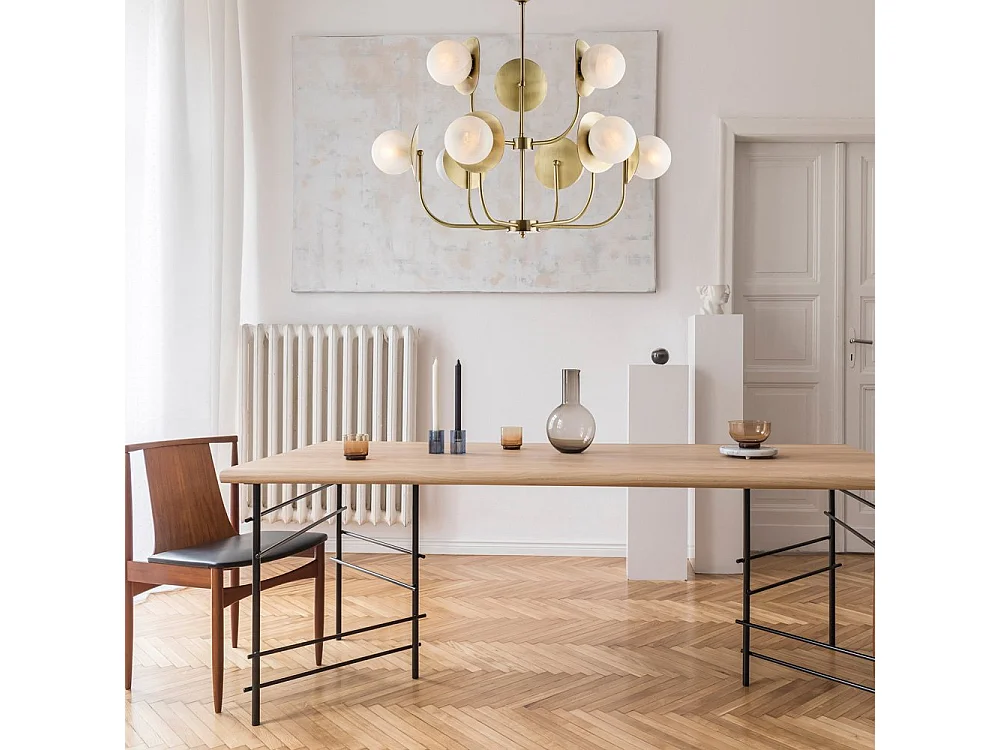 Selene - Lampa wisząca z brązowanego żelaza szczotkowanego 9 lamp 102 - Ø92 - BL281-9-BRZ